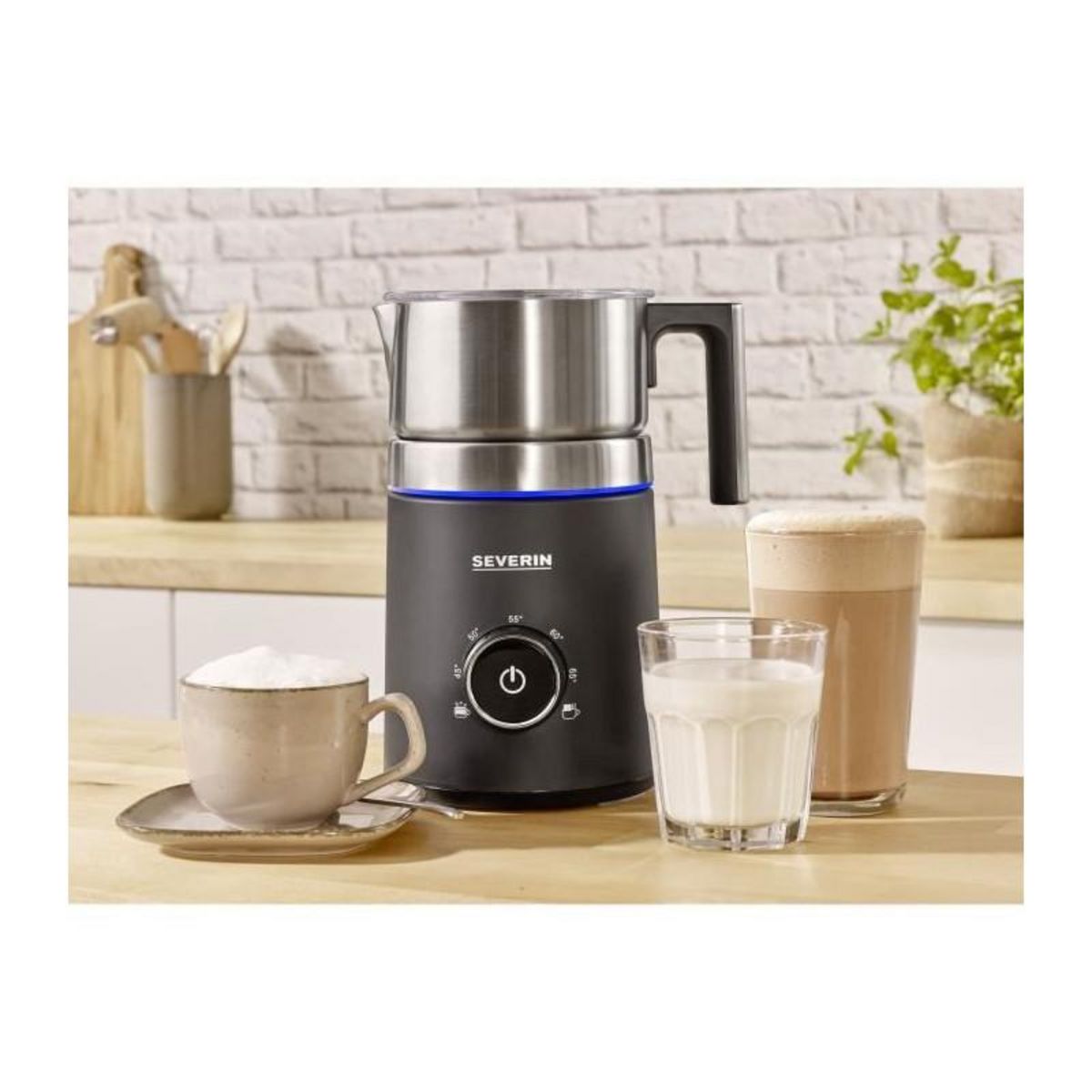 SEVERIN SEVERIN SM3586 Emulsionneur de lait / Chocolatiere Spuma 700, Mousse de lait onctueuse, Le lait ne brule pas, Capacite : 700 ml