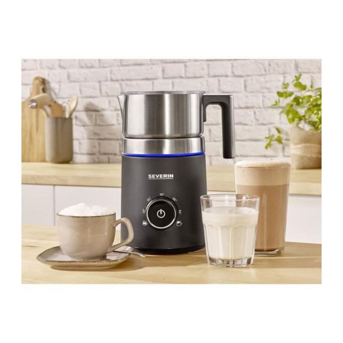 SEVERIN SEVERIN SM3586 Emulsionneur de lait / Chocolatiere Spuma 700, Mousse de lait onctueuse, Le lait ne brule pas, Capacite : 700 ml