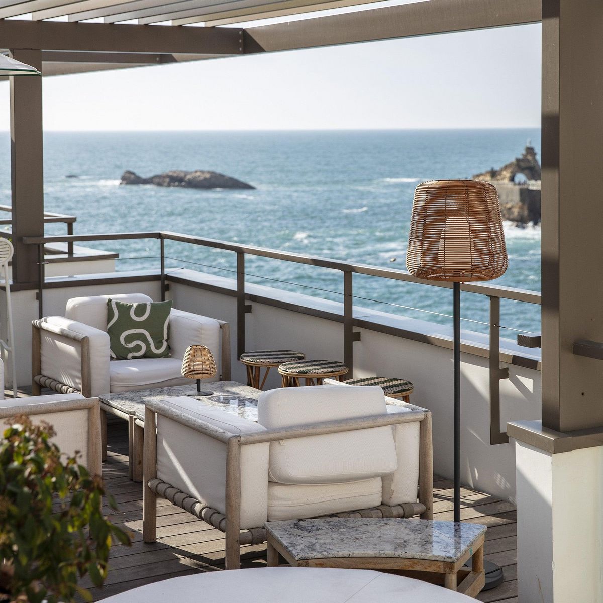 Lumisky Lampadaire ext filaire BOHEME Bois Poly rotin H150CM