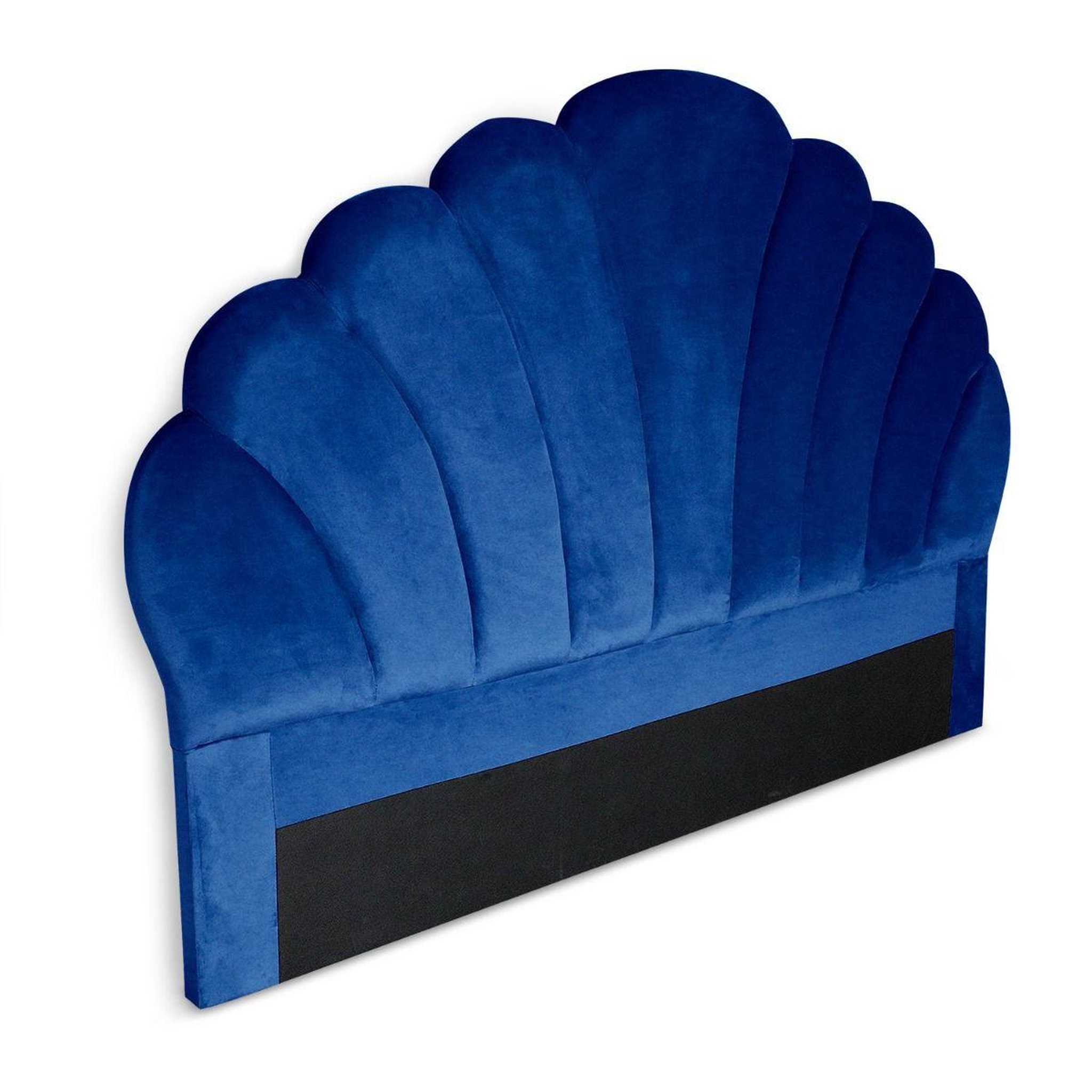 Voir la diapositive 2 : Paris Prix Tête de lit en velours  shelly  140cm bleu