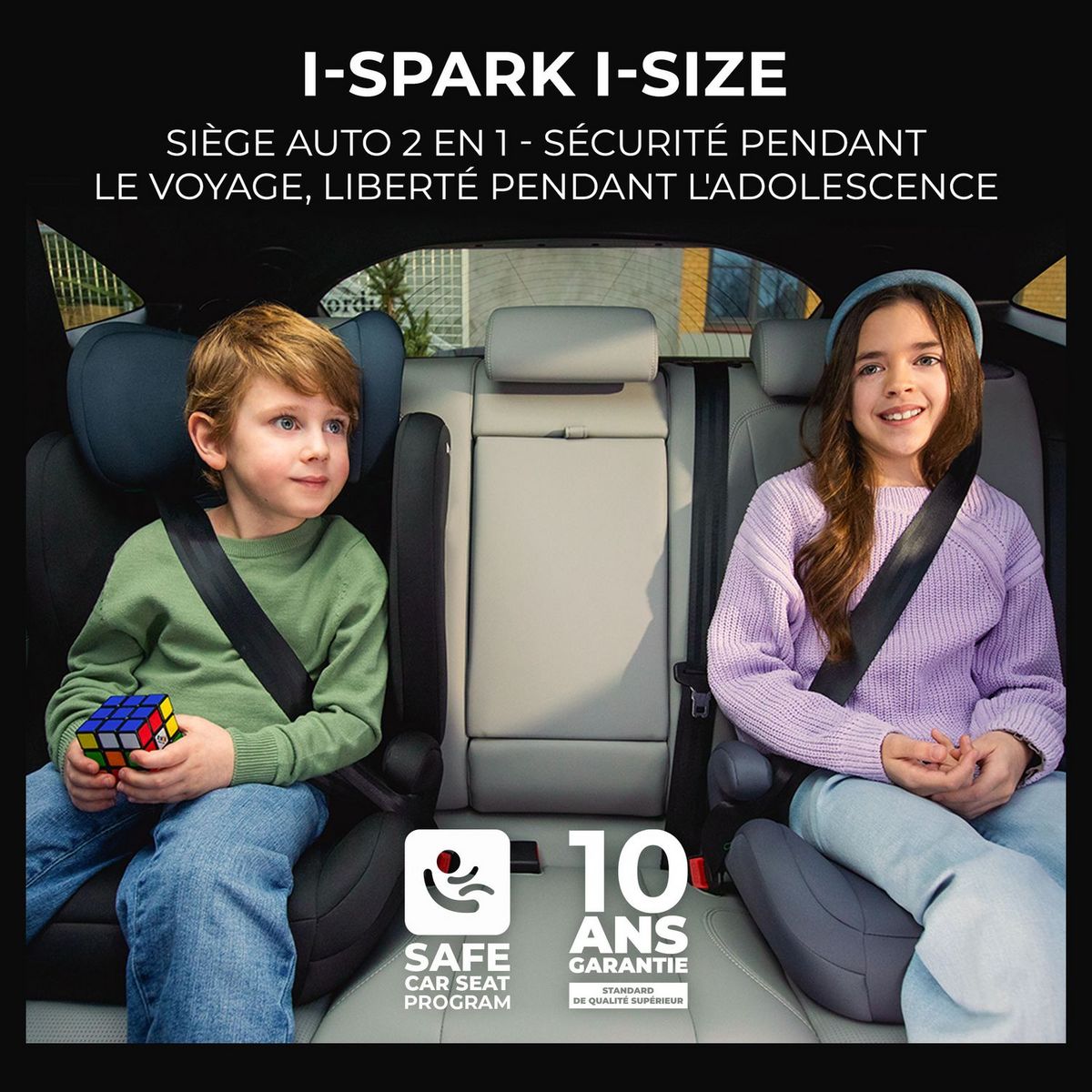 KINDERKRAFT Siège auto évolutif rehausseur 2en1 I-SPARK i-Size 100-150 cm