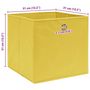 Voir la diapositive 6 : VIDAXL Boîtes de rangement 10 pcs Jaune 32x32x32 cm Tissu