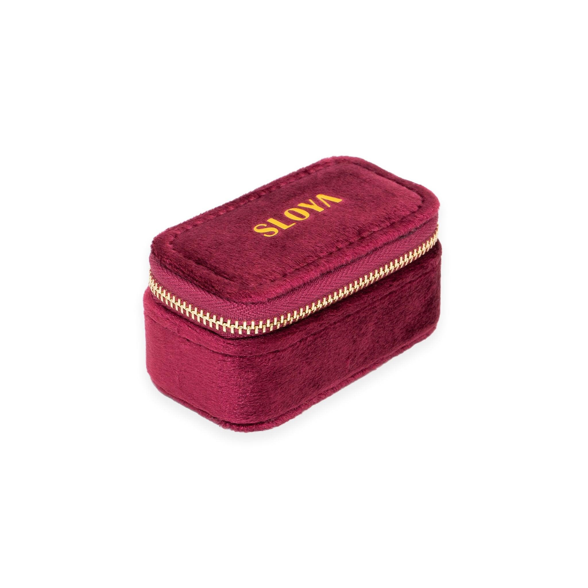 Voir la diapositive 2 : SLOYA Mini boîte à bijoux velours rouge grenat