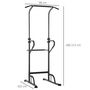 Voir la diapositive 3 : HOMCOM Station de musculation multifonction barre de traction chaise romaine réglable acier noir