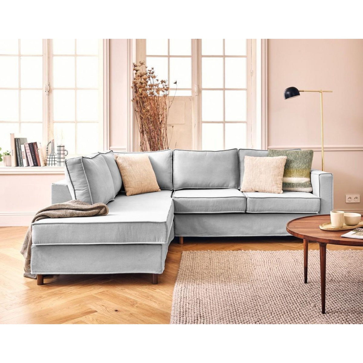 LISA DESIGN Jake - canapé déhoussable d'angle gauche 5 places en tissu