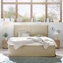 NOUVOMEUBLE Chambre à coucher taupe et couleur bois miel ADRIANO lit 180 cm
