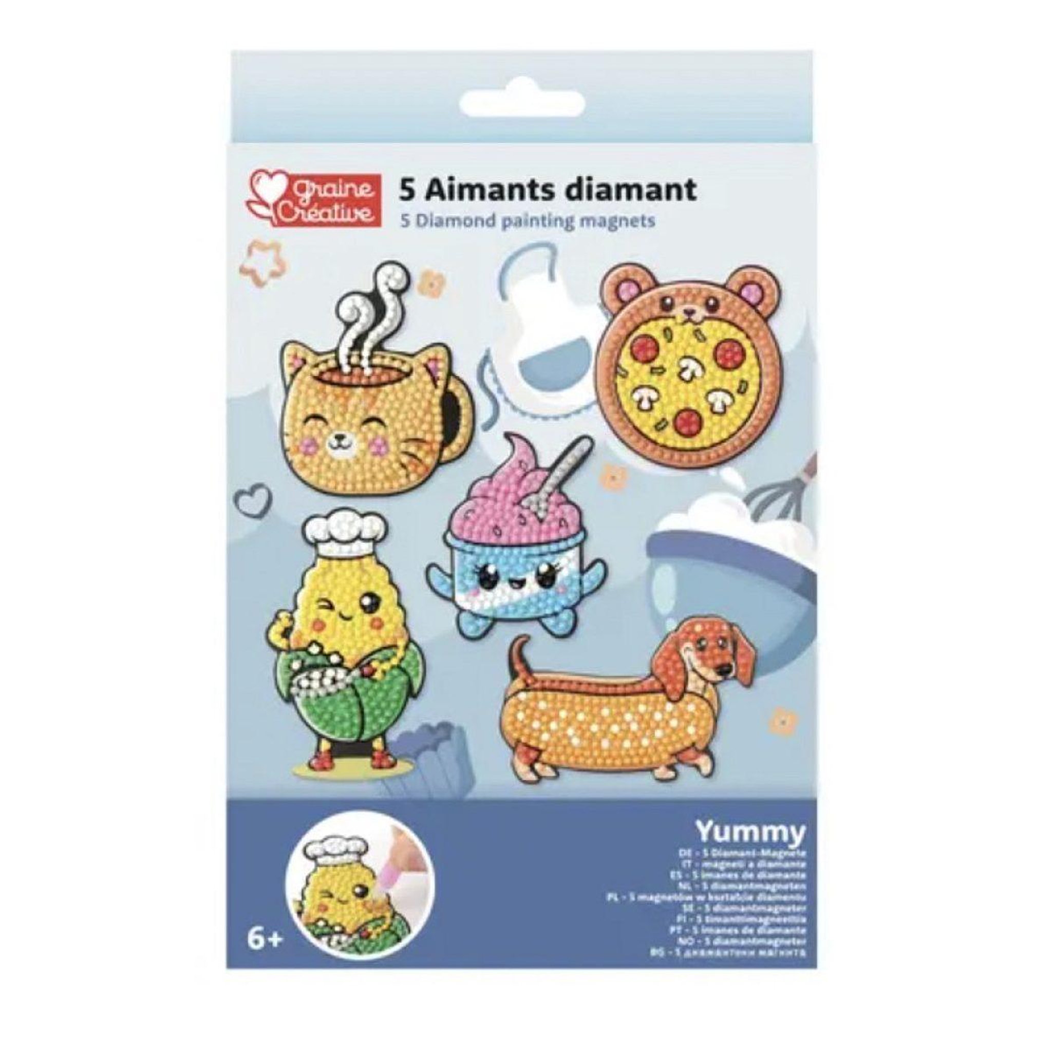 GRAINE CRÉATIVE Kit diamant magnets enfant 5pcs