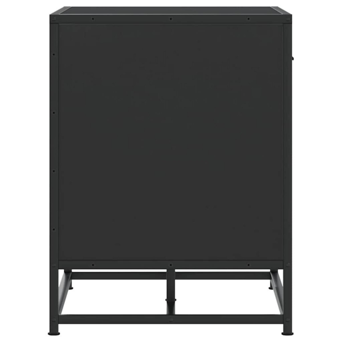 VIDAXL Banc a chaussures noir 60x40x53,5 cm bois d'ingenierie et metal