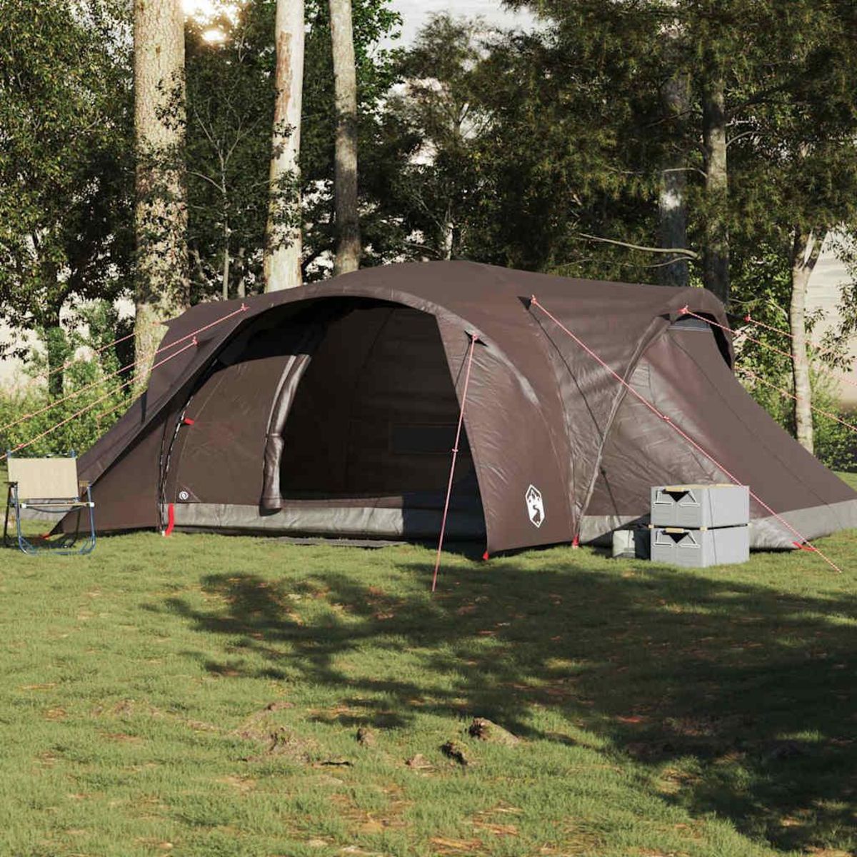 VIDAXL Tente familiale a dome 6 personnes marron impermeable