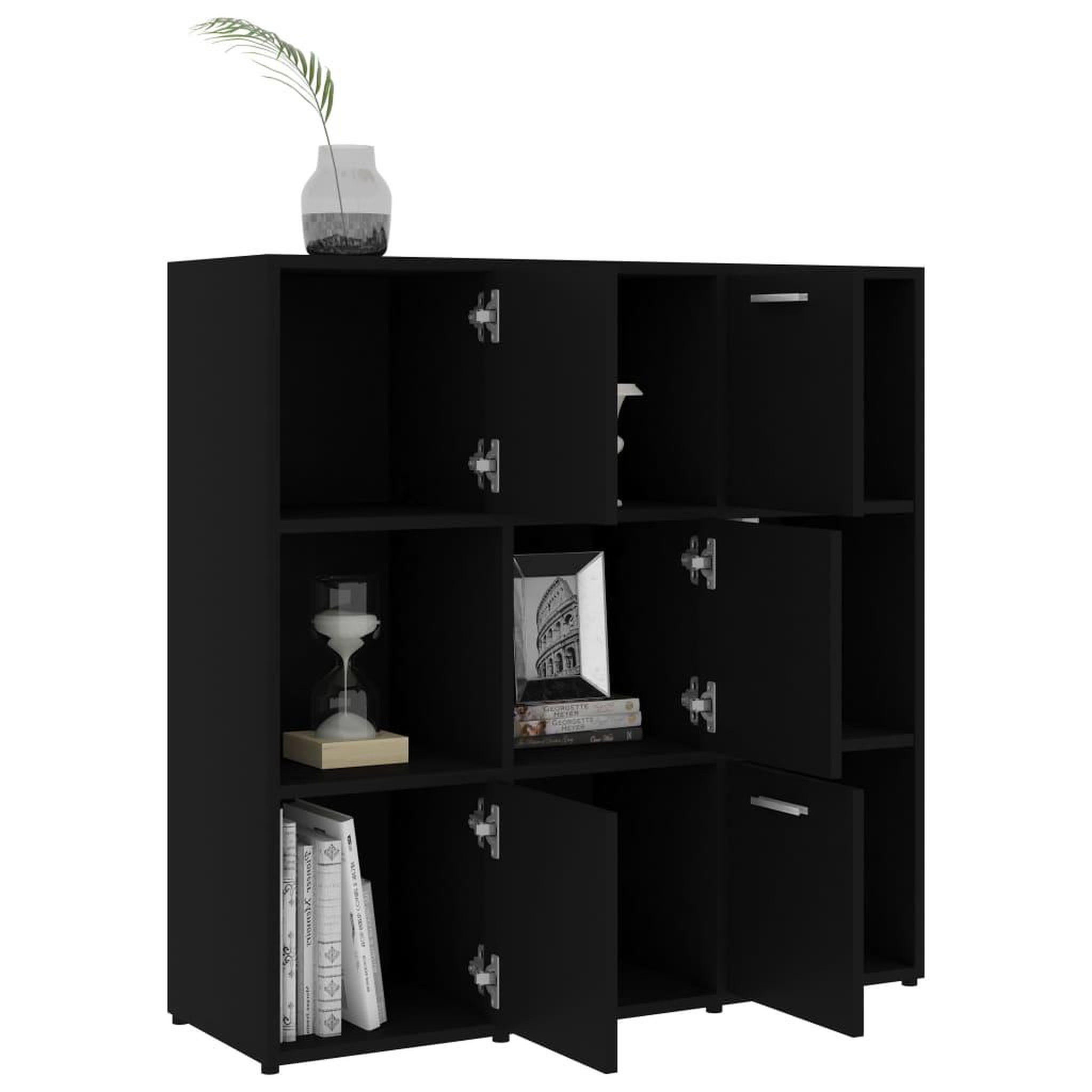 Voir la diapositive 4 : VIDAXL Bibliotheque Noir 90x30x90 cm Bois d'ingenierie