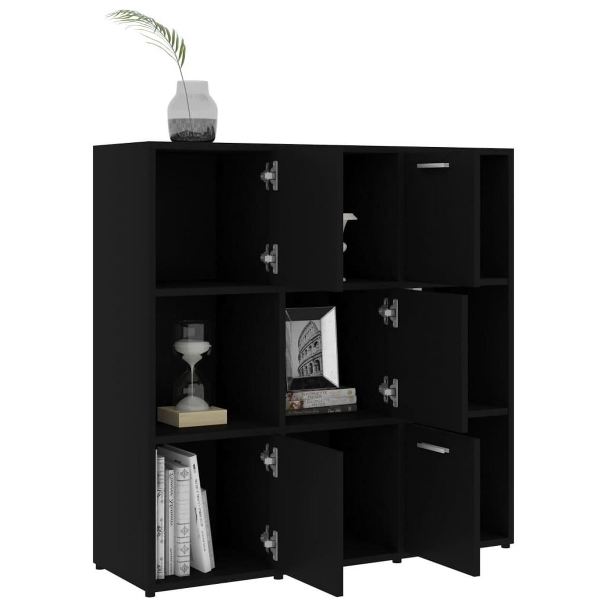 VIDAXL Bibliotheque Noir 90x30x90 cm Bois d'ingenierie
