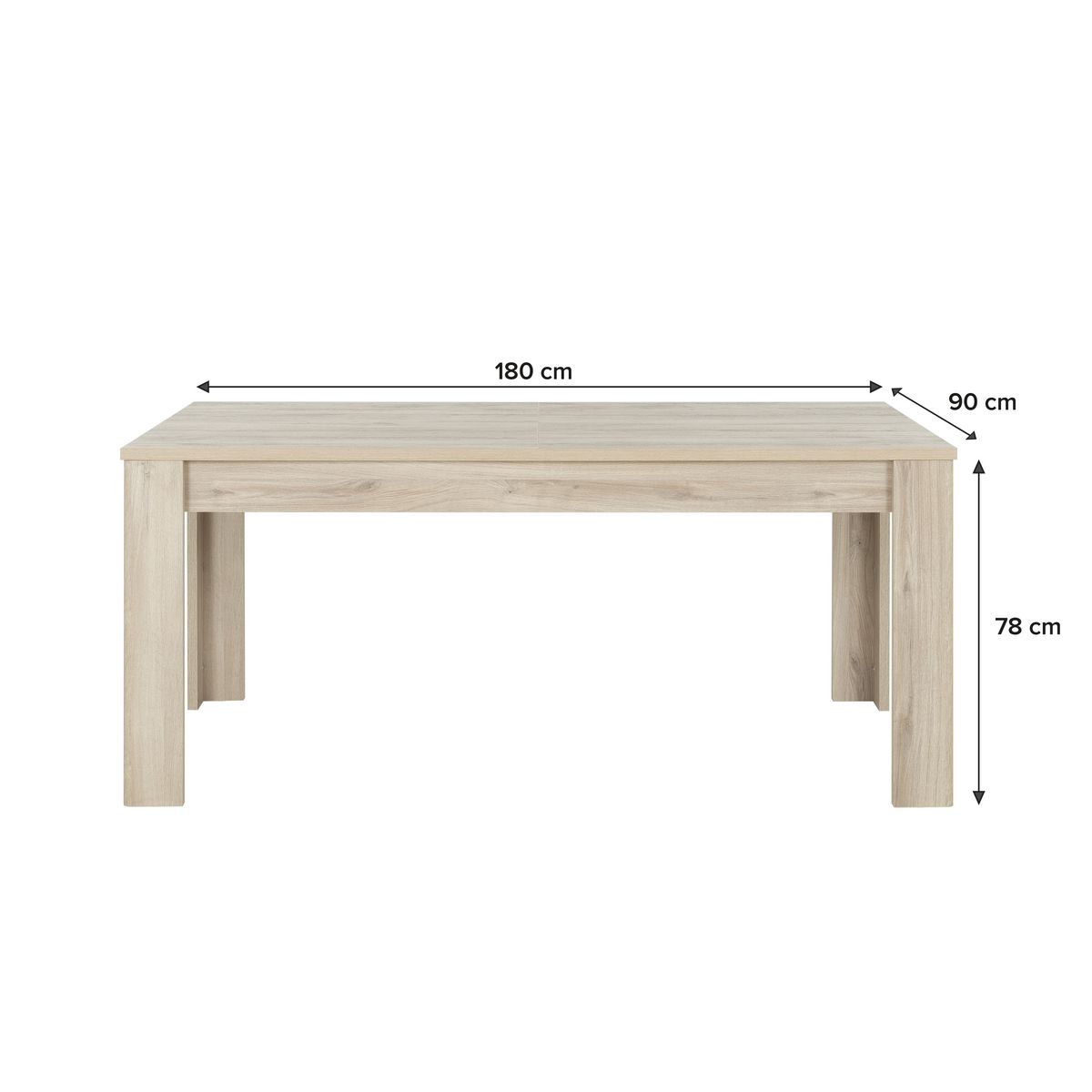 Table de séjour extensible L180/228xP90xH80cm ROBIN