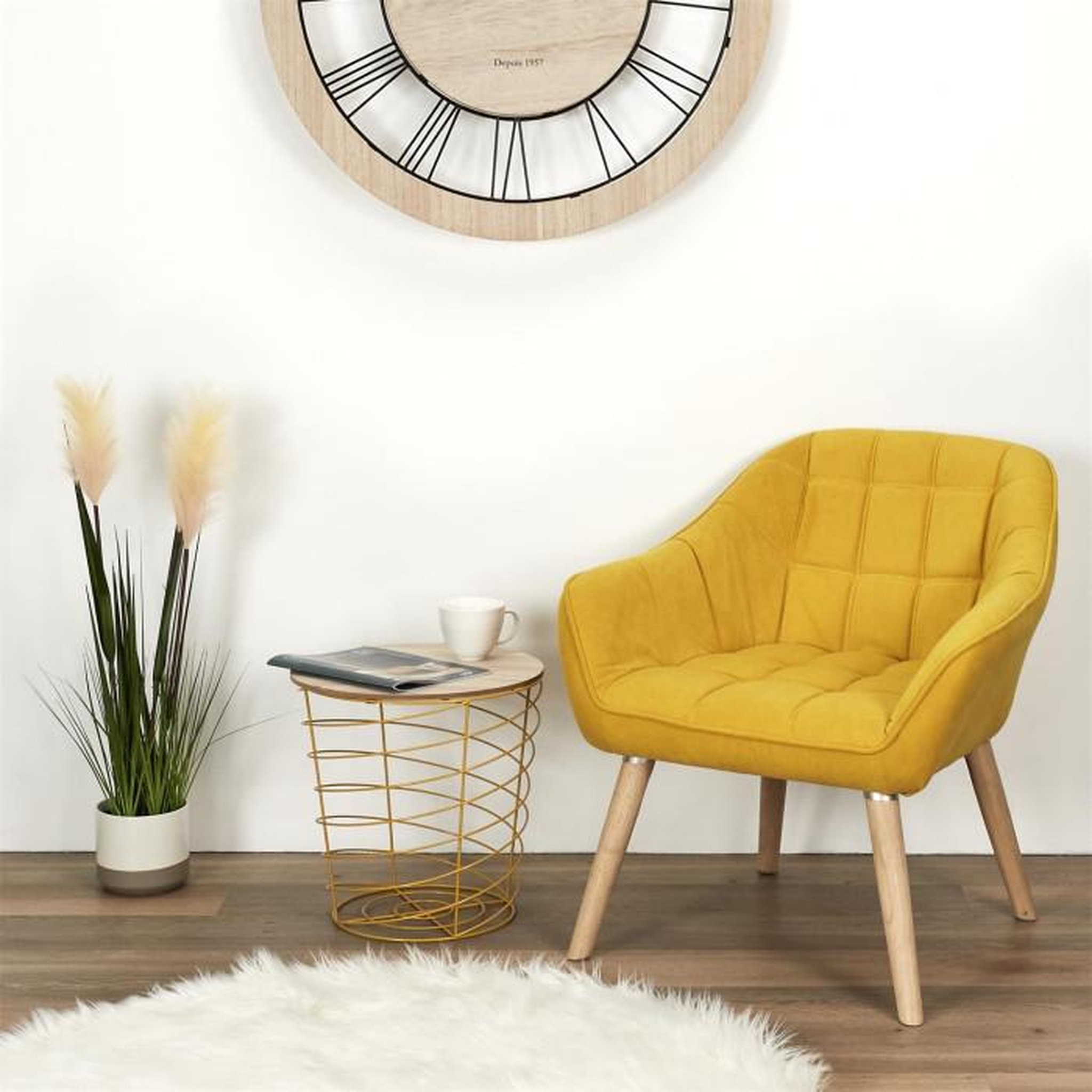 Voir la diapositive 4 : Paris Prix Table d'Appoint Design  Cyclone  40cm Jaune