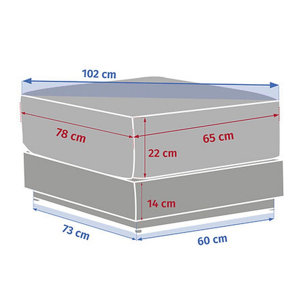 HESPERIDE Pouf de jardin en aluminium ALLURE - Avoine