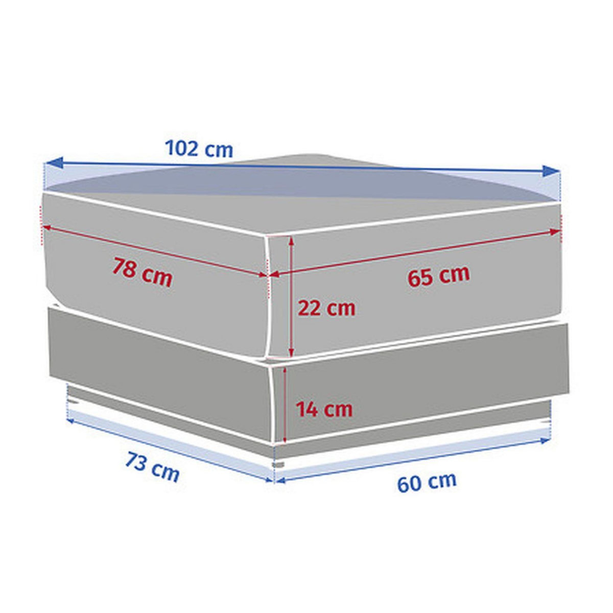 HESPERIDE Pouf de jardin en aluminium ALLURE - Avoine