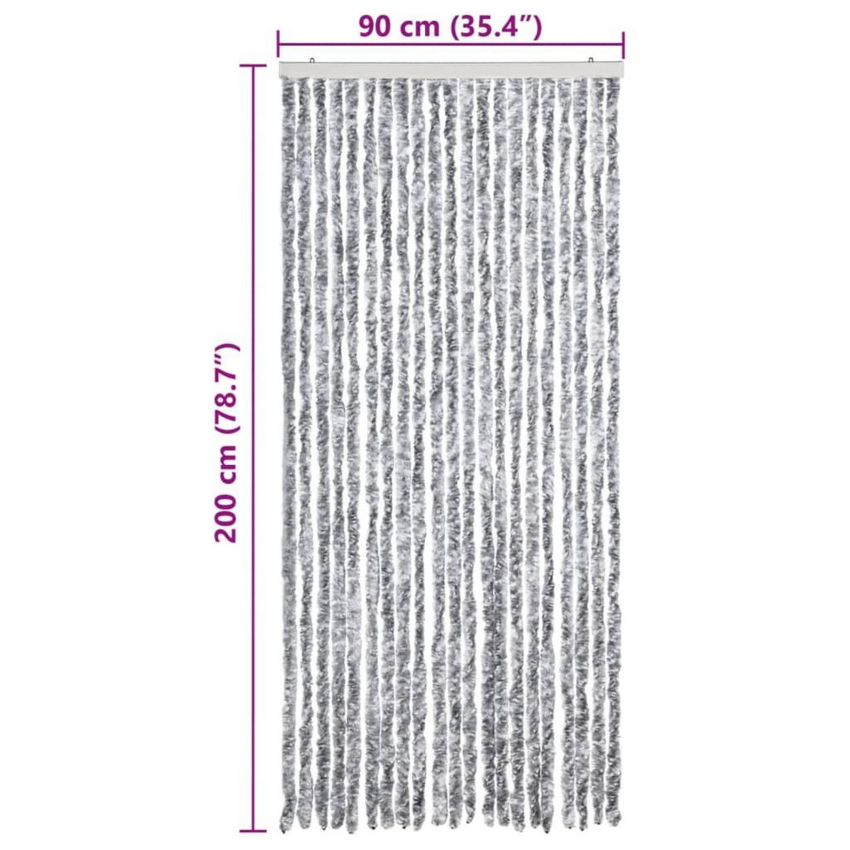 VIDAXL Moustiquaire Blanc et gris 90x200 cm Chenille
