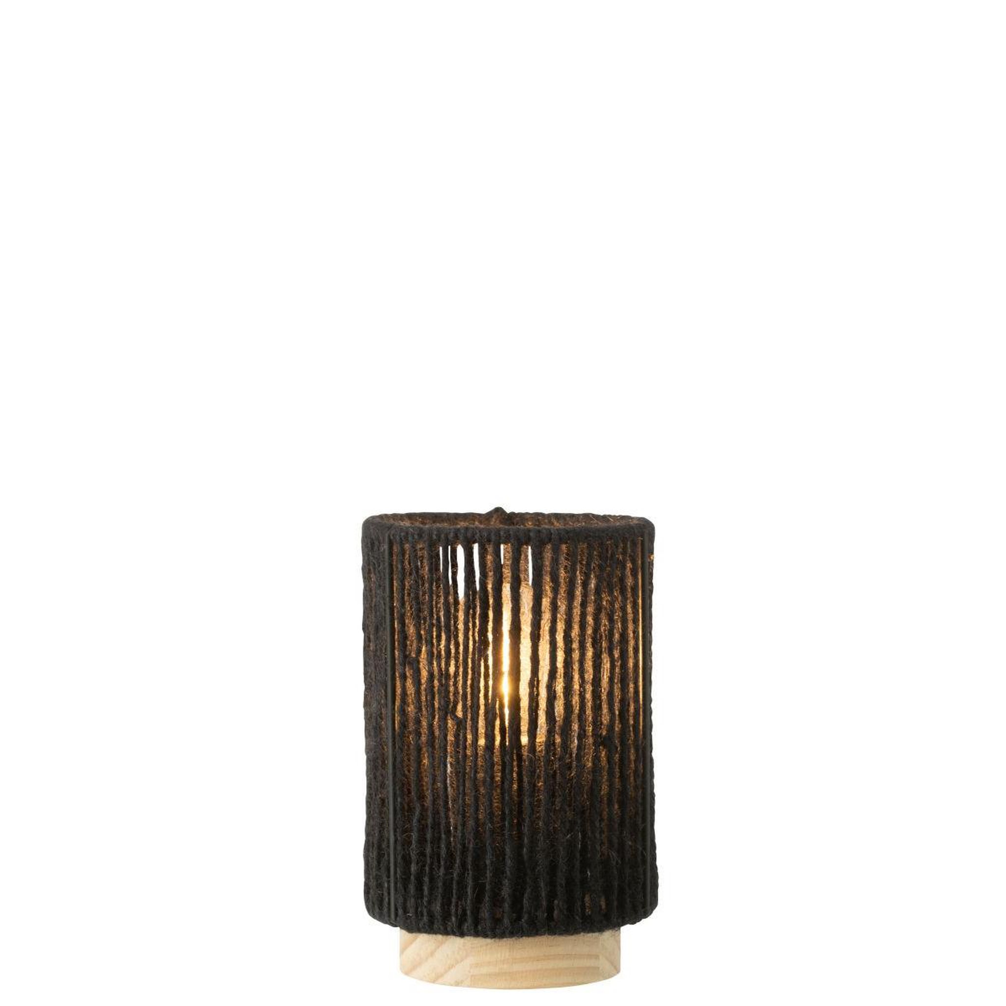 Voir la diapositive 2 : J-LINE Lampe à poser cylindrique à led  roslyn  16cm noir