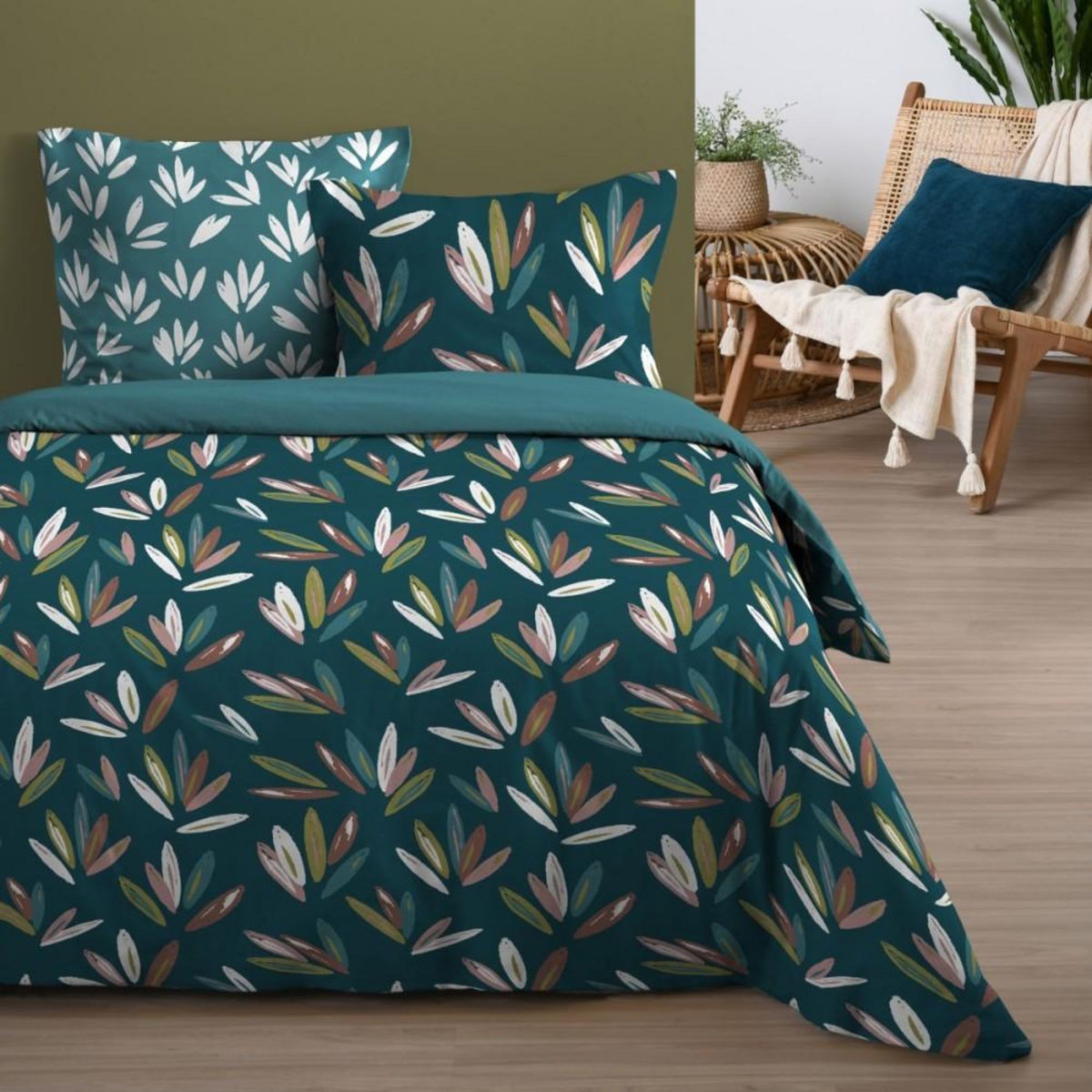 STOF Housse de couette 260x240 WALDO + 2 taies coton 57 fils