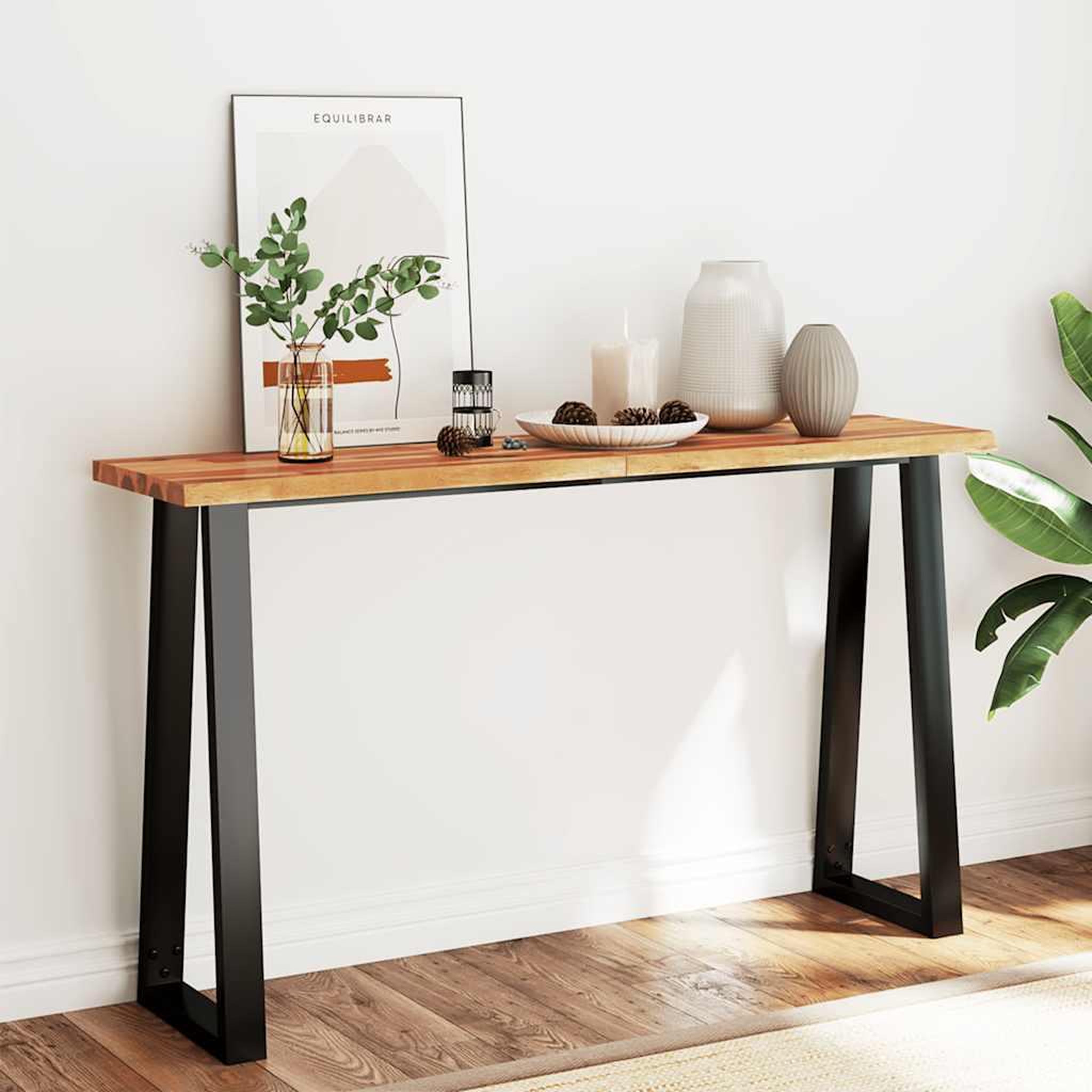 VIDAXL Table console a live edge 140x40x80 cm bois d'acacia solide