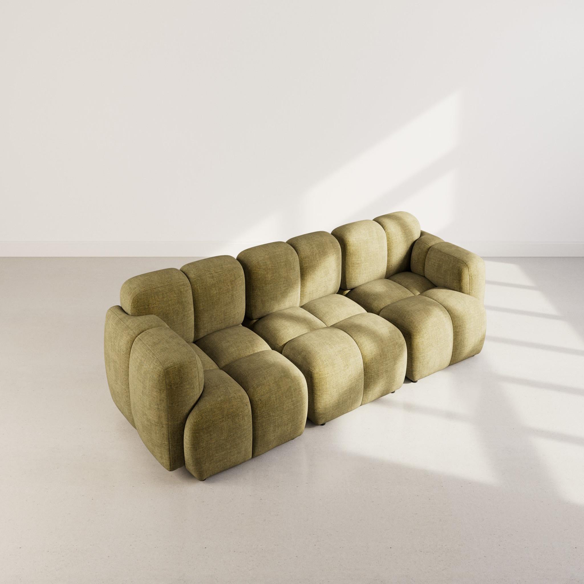 Voir la diapositive 3 : BEST MOBILIER Grace - canapé modulable 3 places en velours texturé