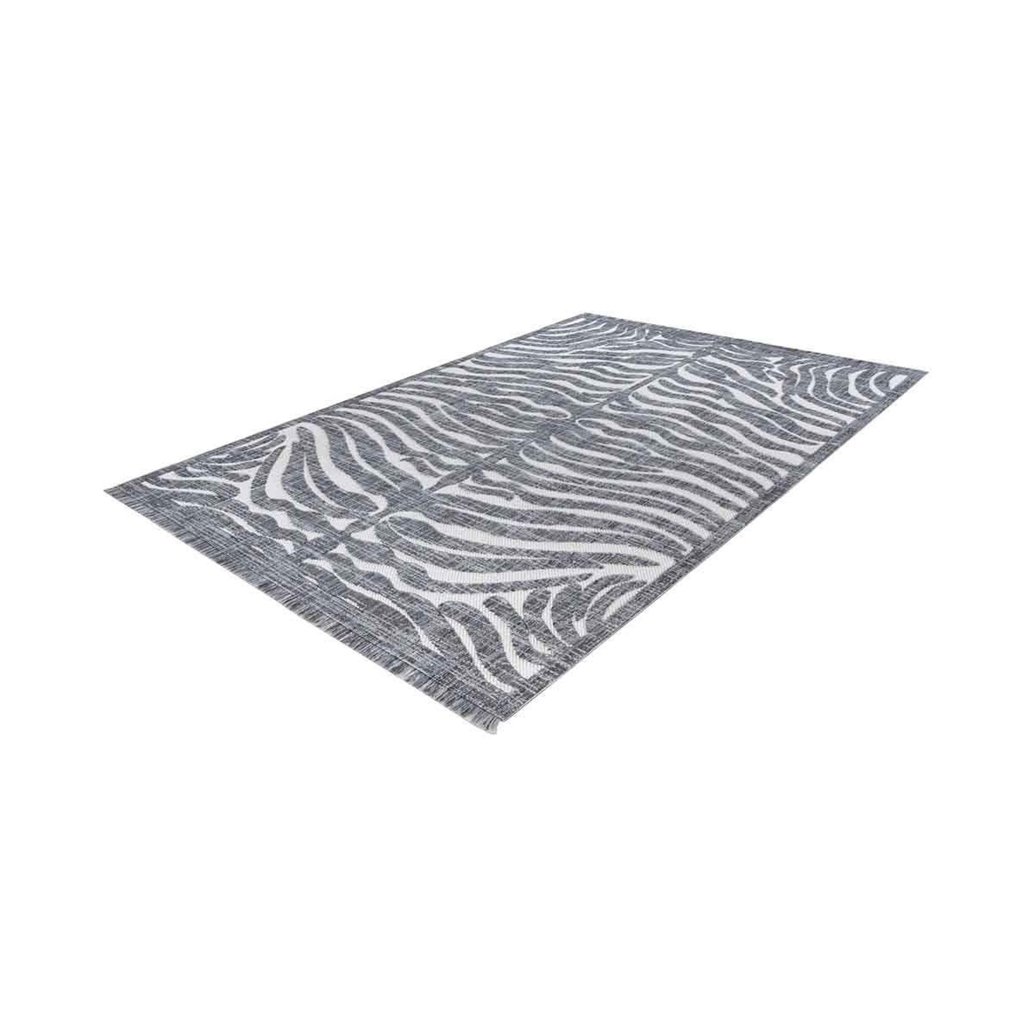 Voir la diapositive 2 : Paris Prix Tapis tissé ethnique à poils courts  sarai ii  gris