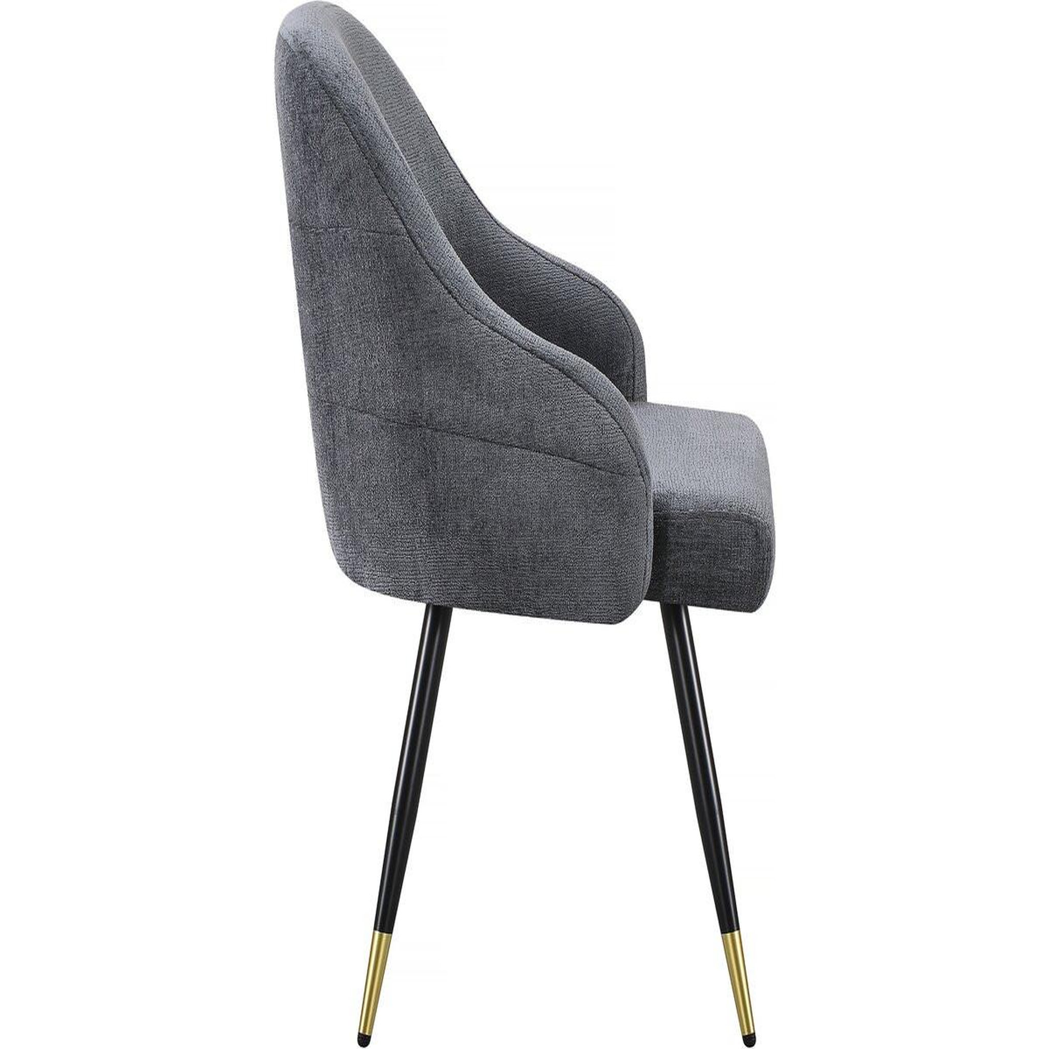 Voir la diapositive 5 : Habitat et Jardin Lot de 2 chaises en tissu  harmony  - 54 x 57 x 90 cm - gris