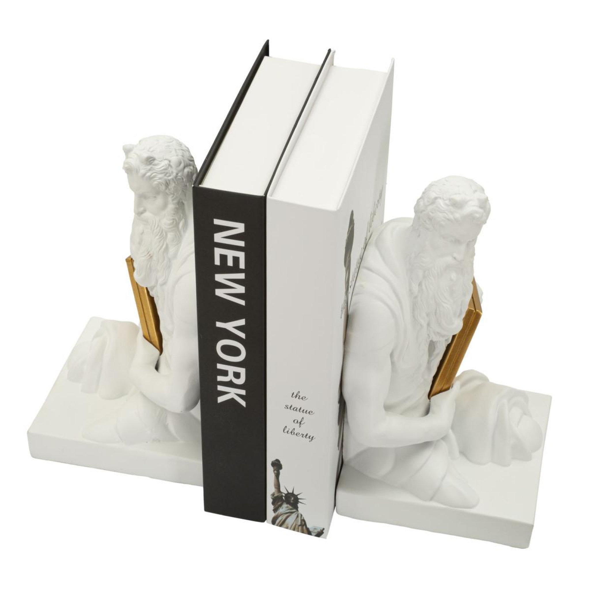 Voir la diapositive 6 : Paris Prix Lot de 2 serre-livres déco  poséidon  25cm blanc