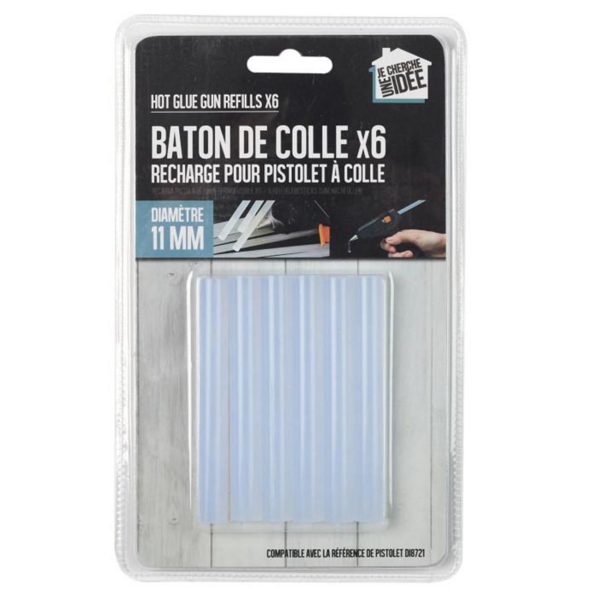 Paris Prix Lot de 6 Bâtons de Colle  Recharge  9cm Blanc