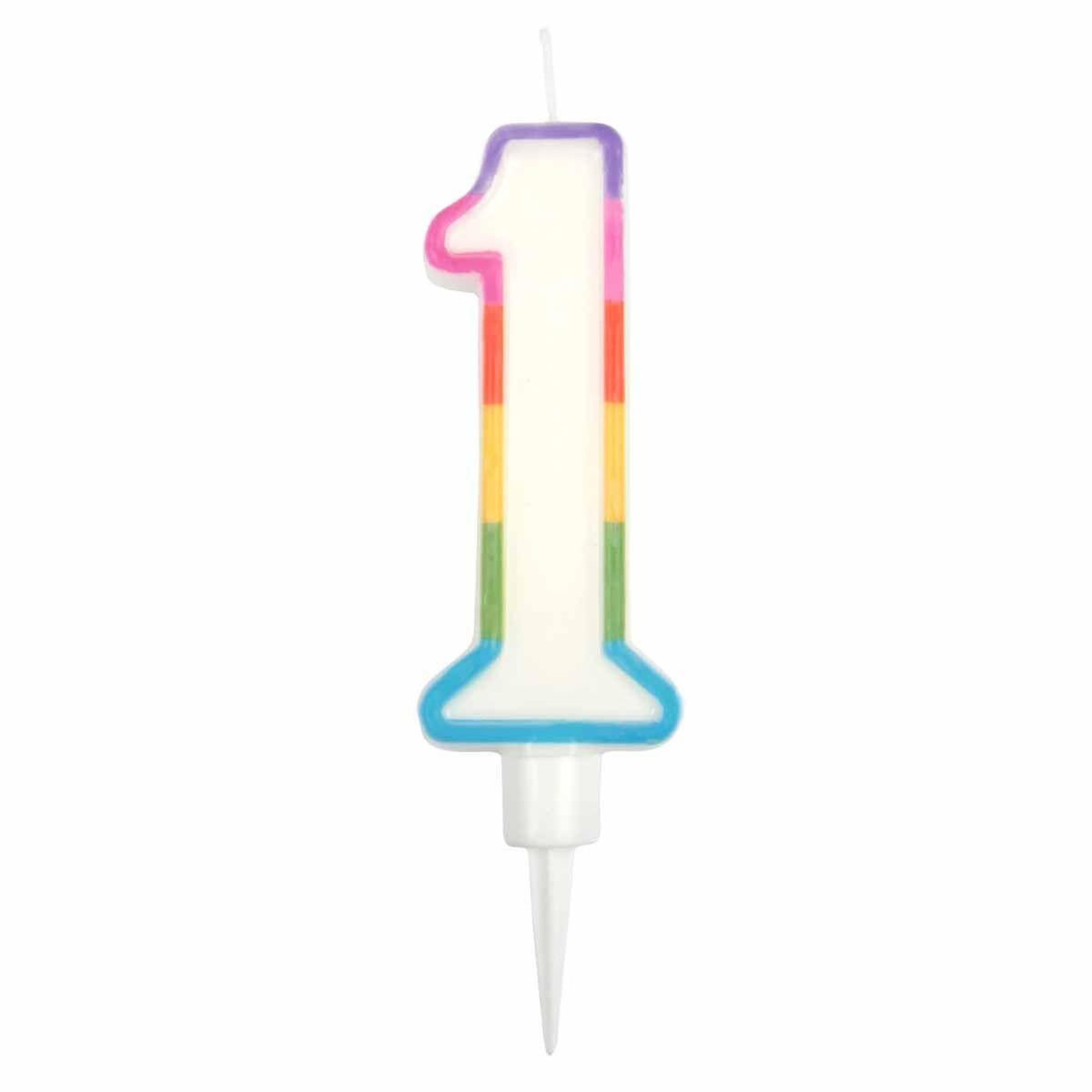 Paris Prix Bougie d'Anniversaire  Chiffre 1  10cm Multicolore