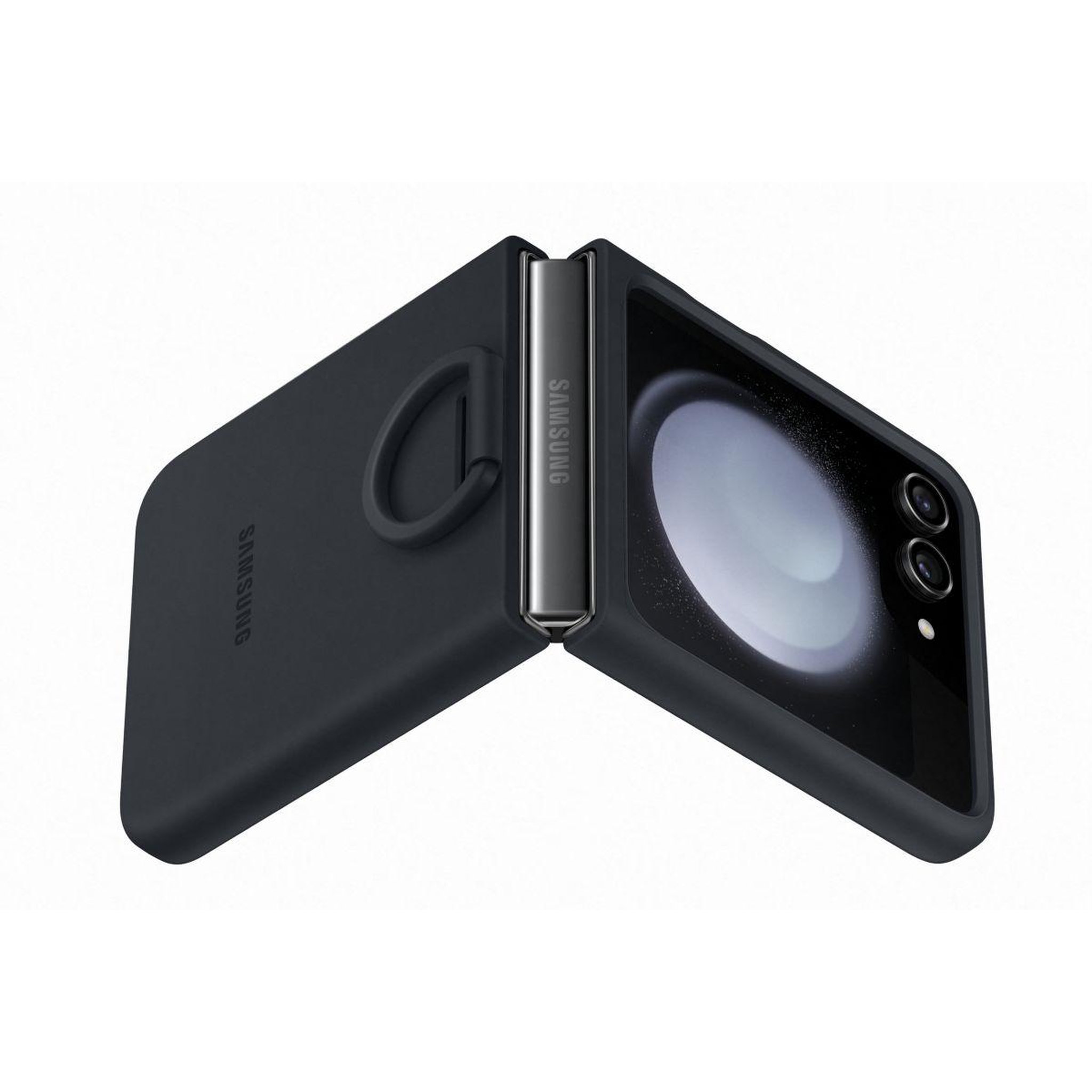 Voir la diapositive 2 : Samsung Coque z flip 5 avec anneau sillicone marine