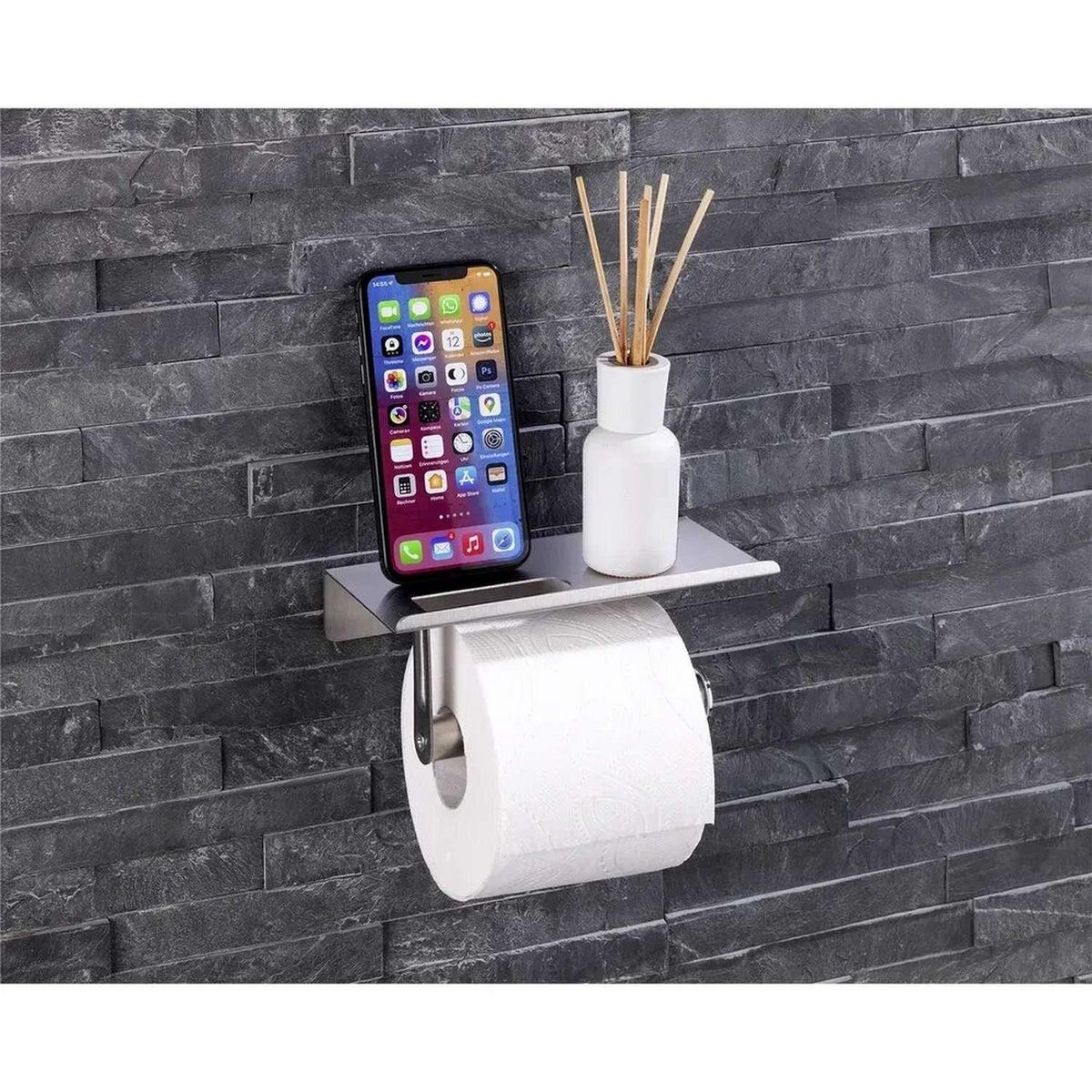 Wenko Dérouleur de papier WC en acier inoxydable