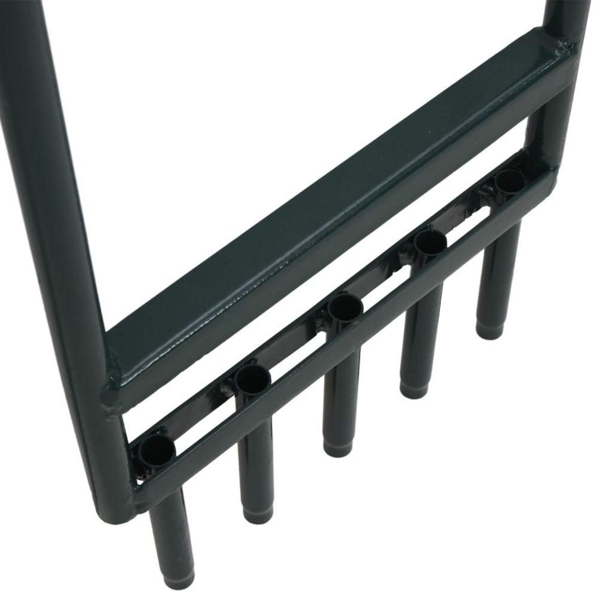 VIDAXL Aerateur de pelouse 5 dents creuses vert acier enduit de poudre