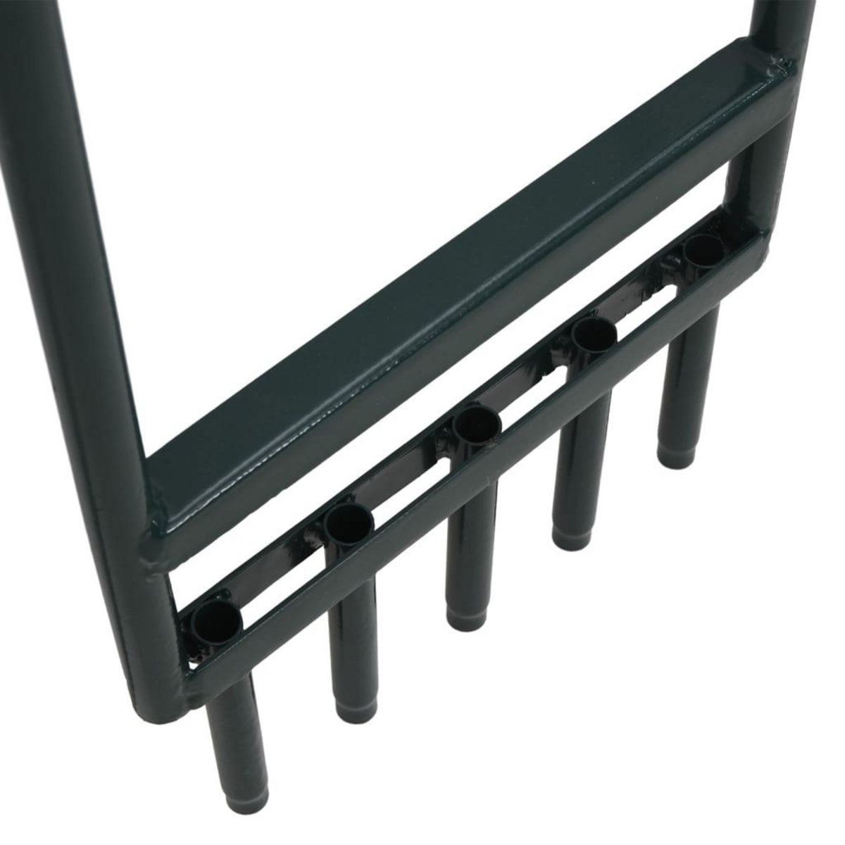 VIDAXL Aerateur de pelouse 5 dents creuses vert acier enduit de poudre