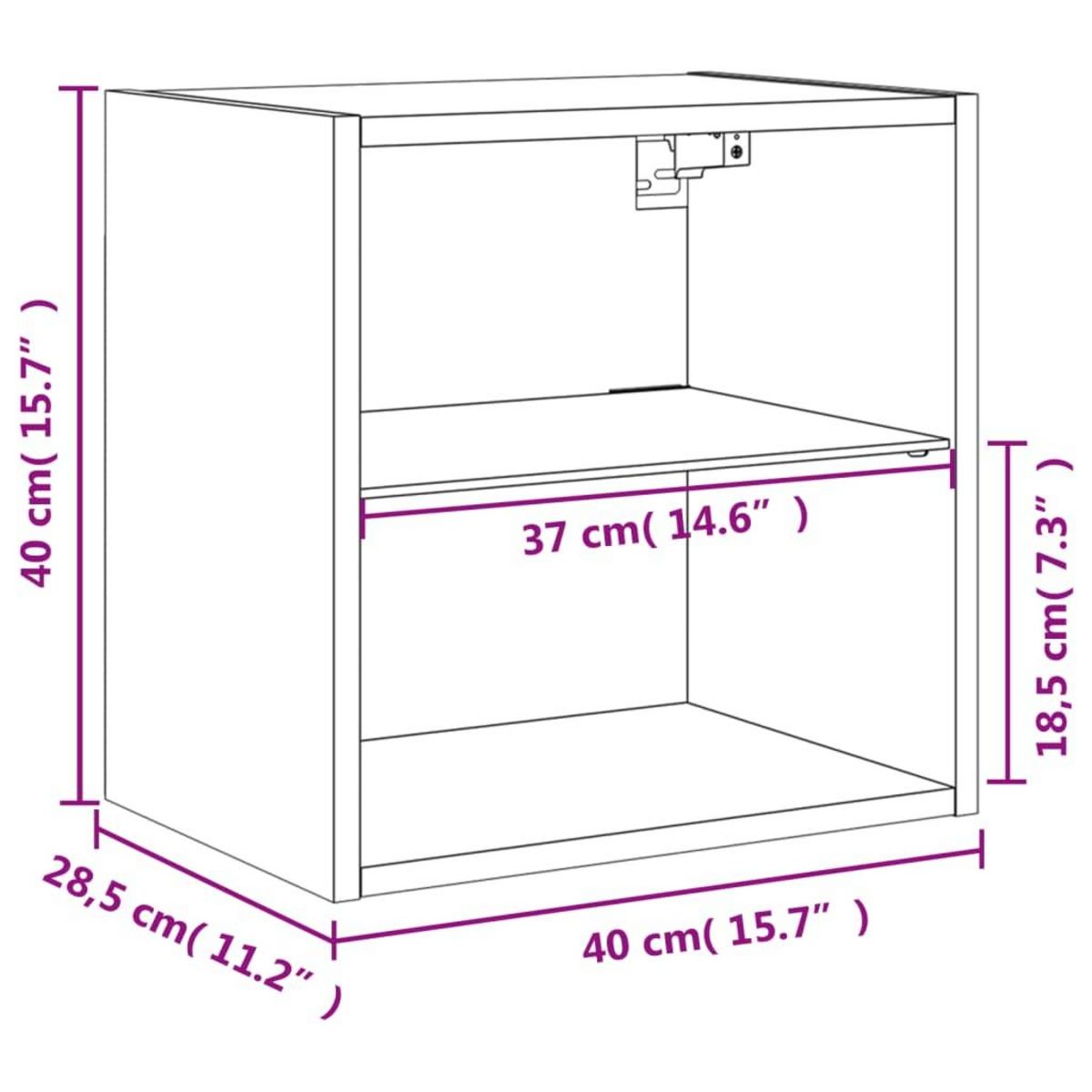 VIDAXL Table de chevet murale avec lumieres LED blanc