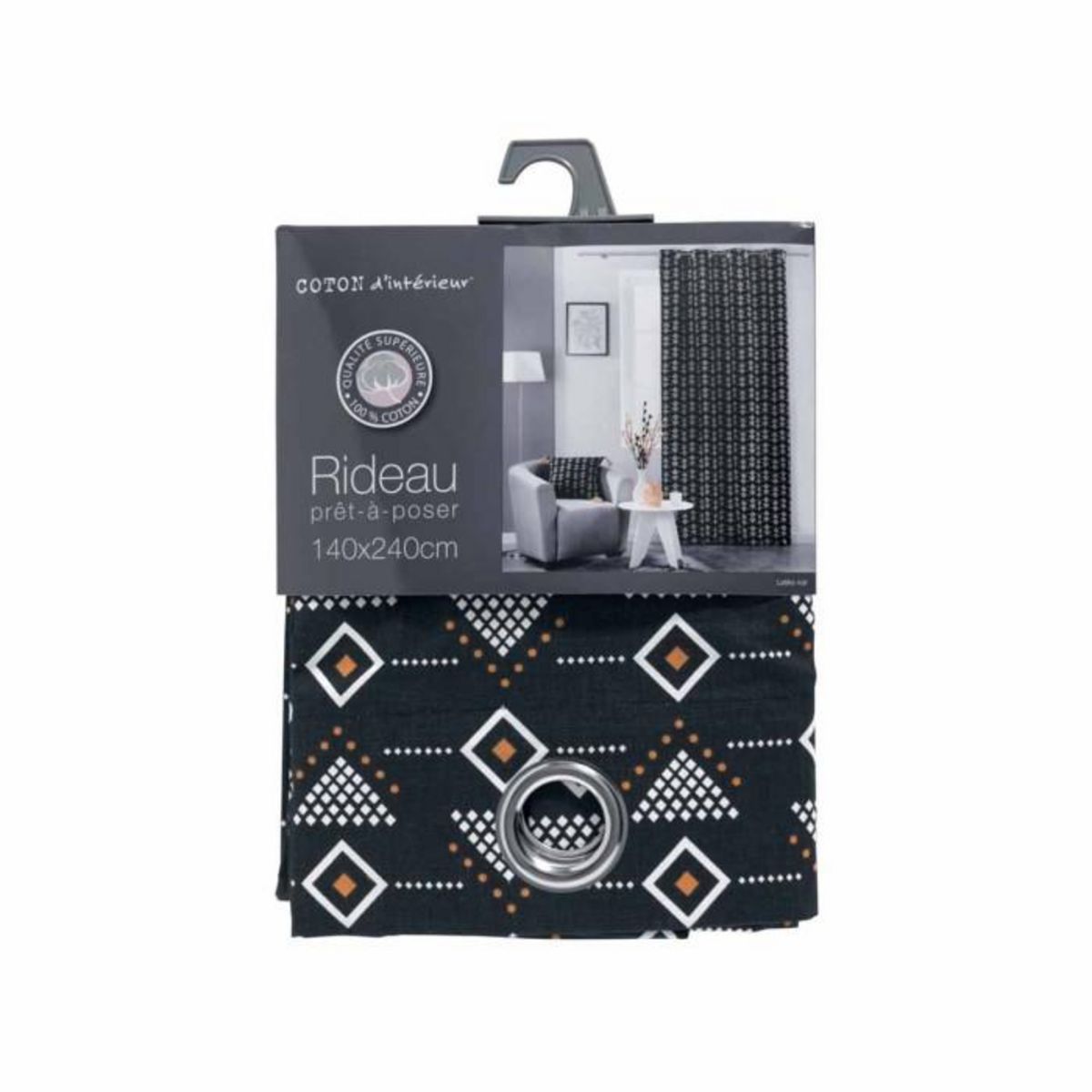 Paris Prix Rideau à Oeillets  Letiko  140x240cm Noir