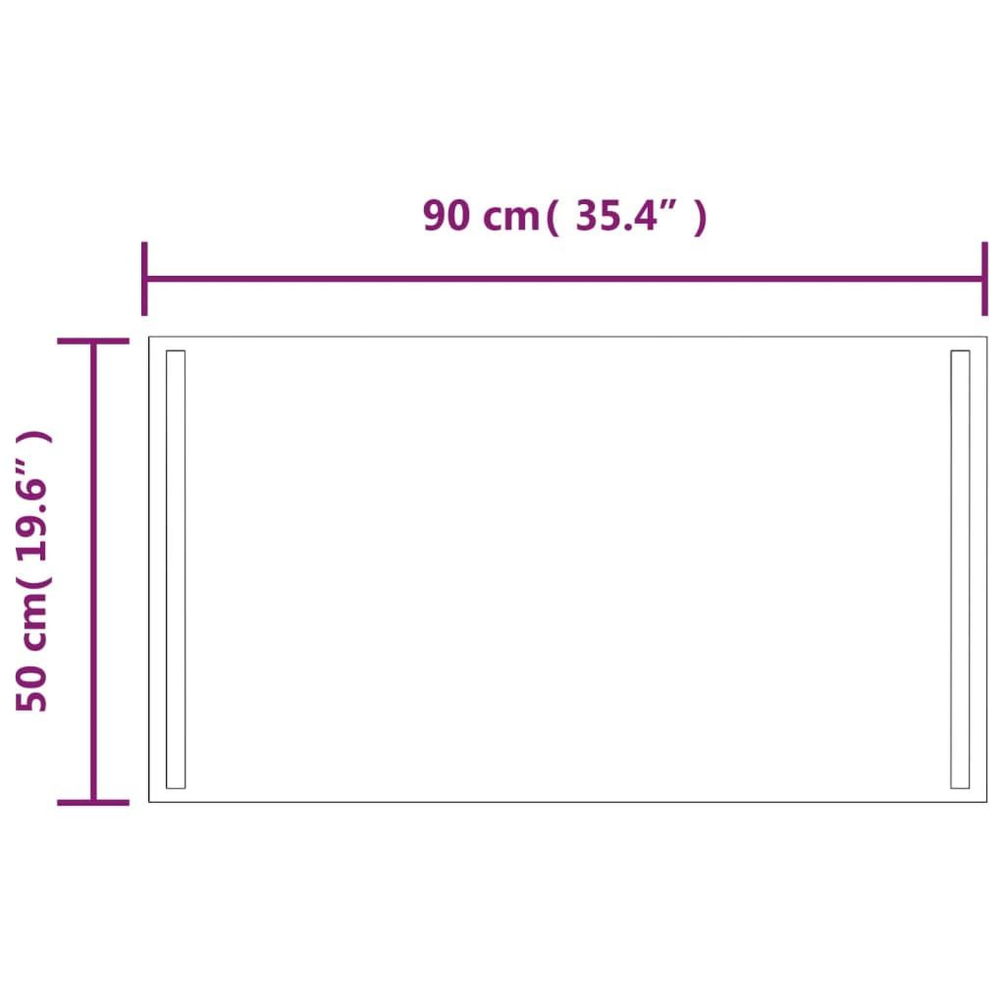 Voir la diapositive 5 : VIDAXL Miroir de salle de bain a LED 90x50 cm