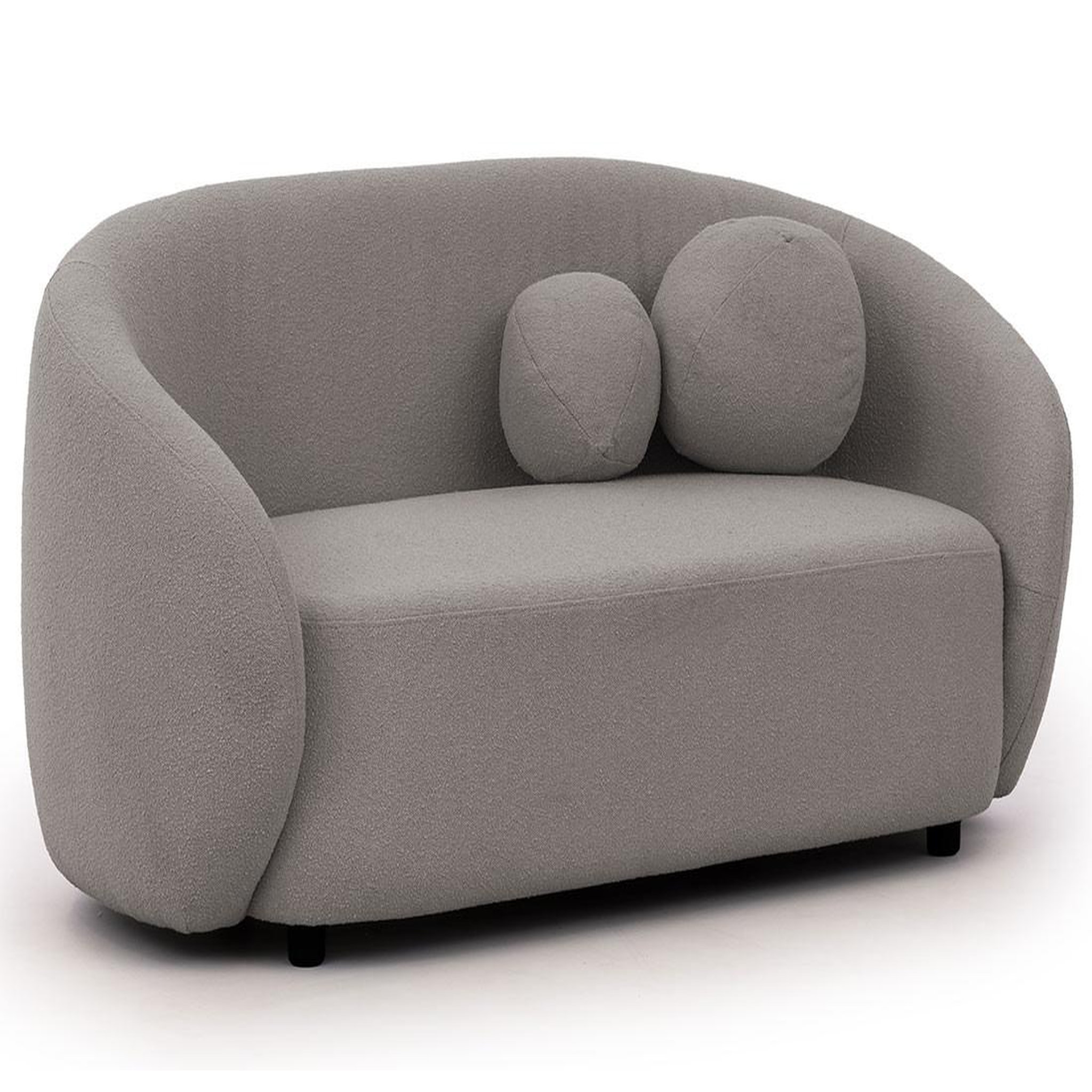Voir la diapositive 1 : BEST MOBILIER Flore - canapé droit 2 places en tissu bouclette