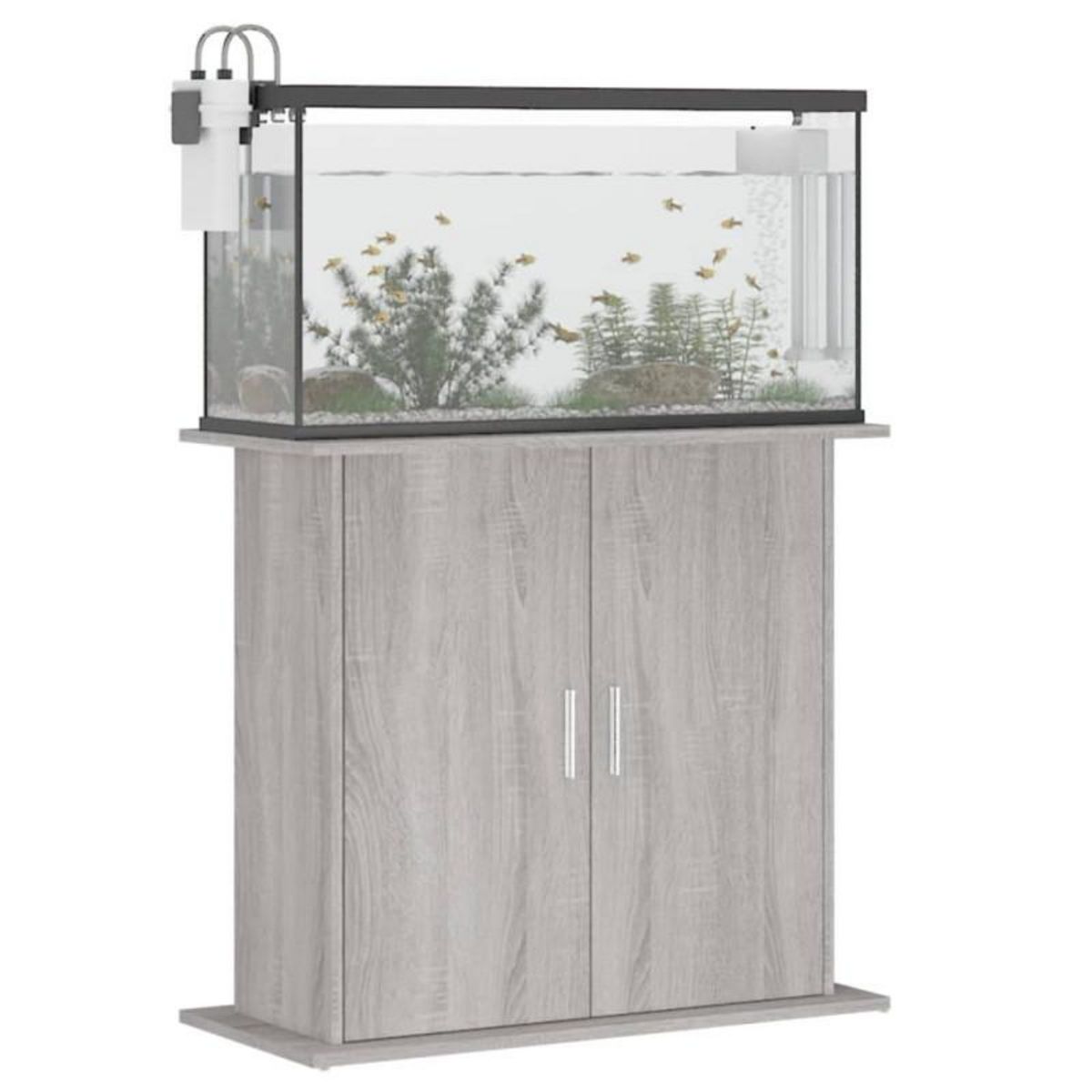 VIDAXL Support pour aquarium sonoma gris 81x36x73 cm bois d ingénierie