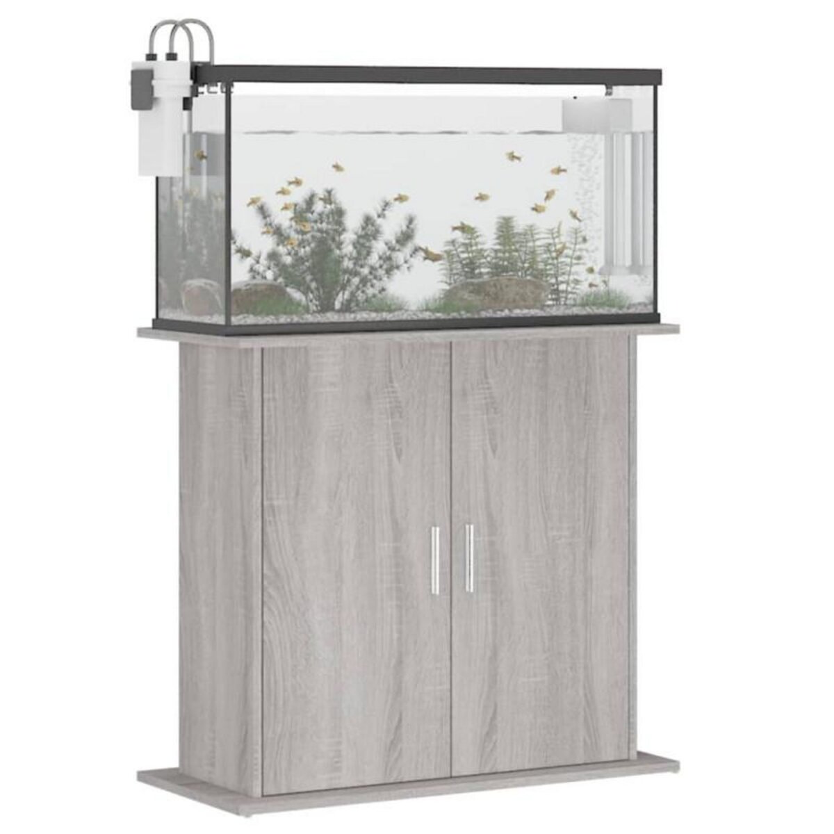 VIDAXL Support pour aquarium sonoma gris 81x36x73 cm bois d ingénierie