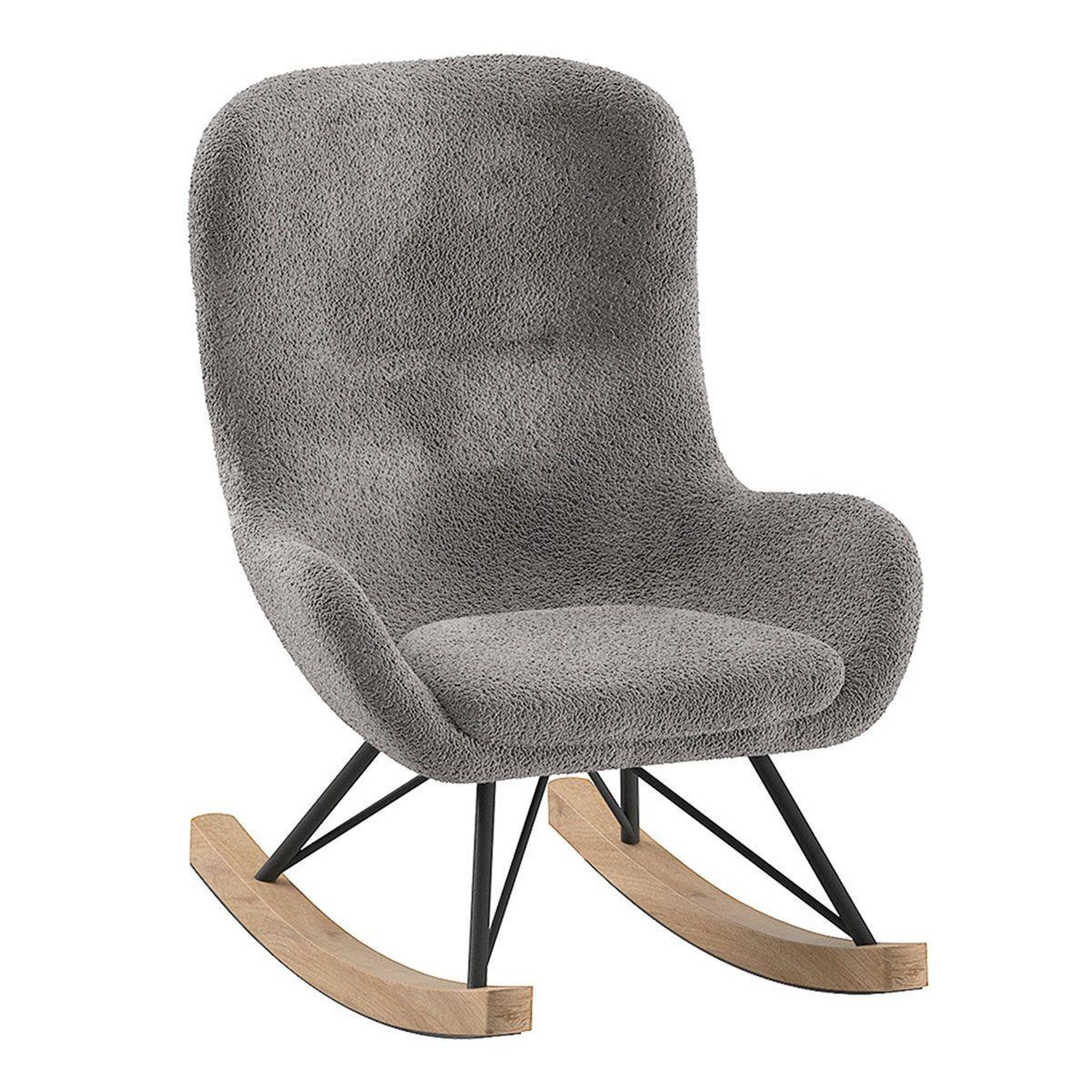 Paris Prix Fauteuil à bascule bouclette  rocky  68cm anthracite