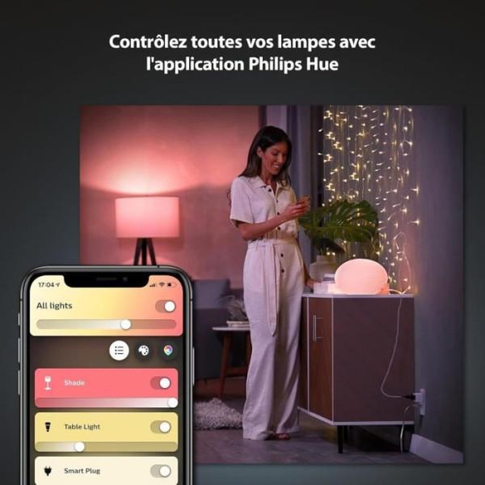 Voir la diapositive 4 : Philips Prise connectée Philips Hue SmartPlug lot de 3 blanche