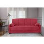 Voir la diapositive 2 : MARKET24 Clic clac 3 places MEGAN 14 - Tissu Soro rouge - Avec accoudoirs - Couchage 130x190 cm - L223 x P96 x H103 cm