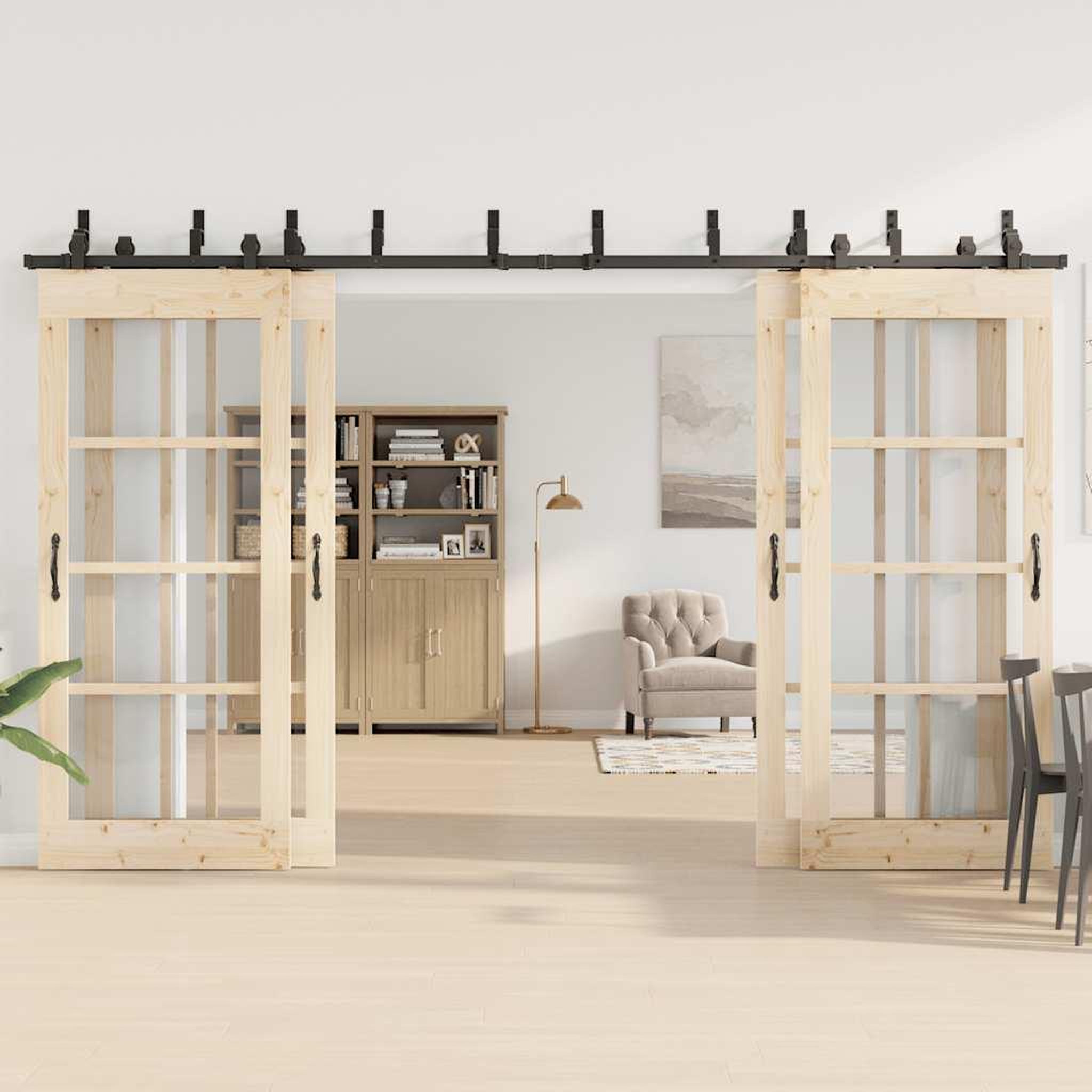 Voir la diapositive 3 : VIDAXL Kit de quincaillerie de porte coulissante 366 cm acier noir