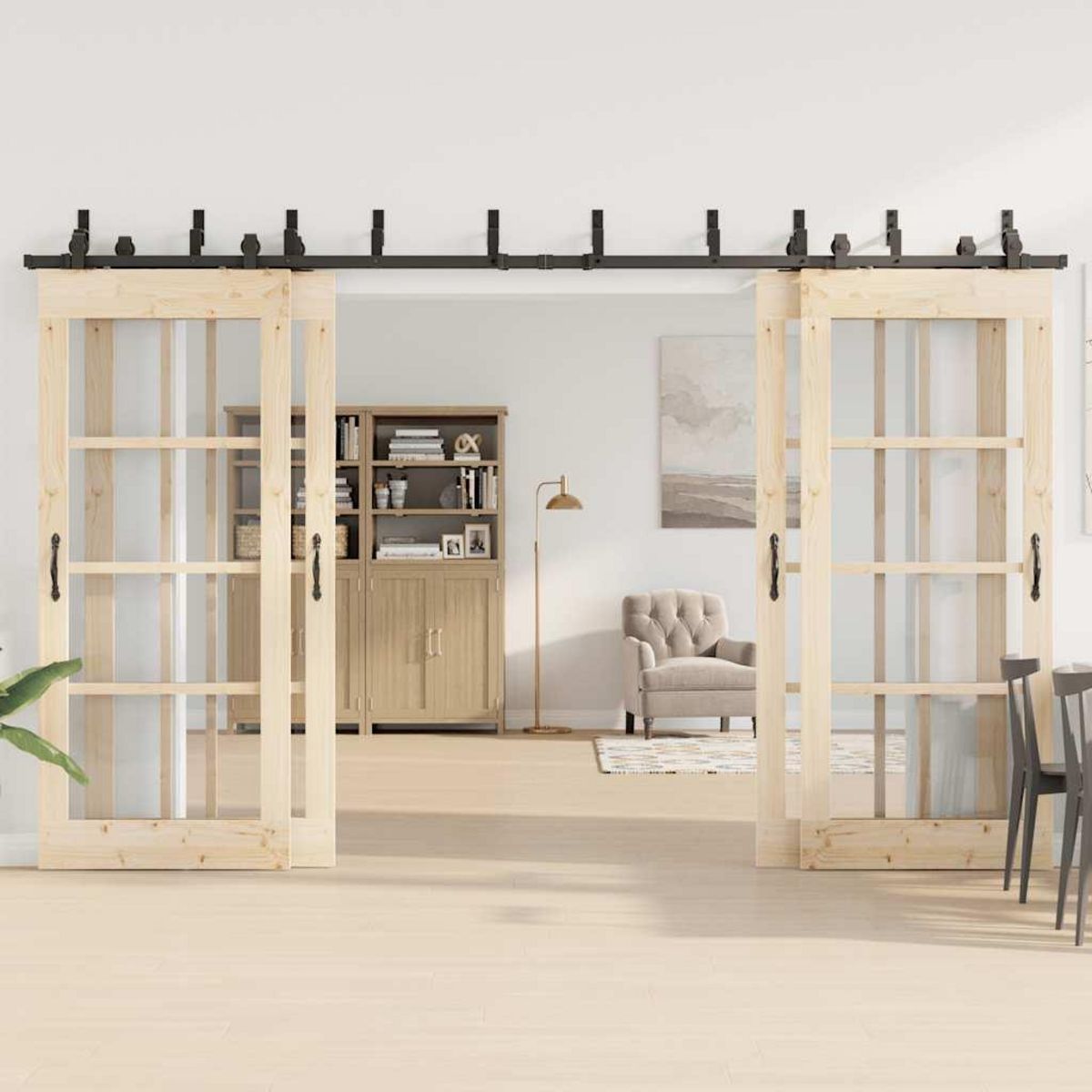 VIDAXL Kit de quincaillerie de porte coulissante 366 cm acier noir