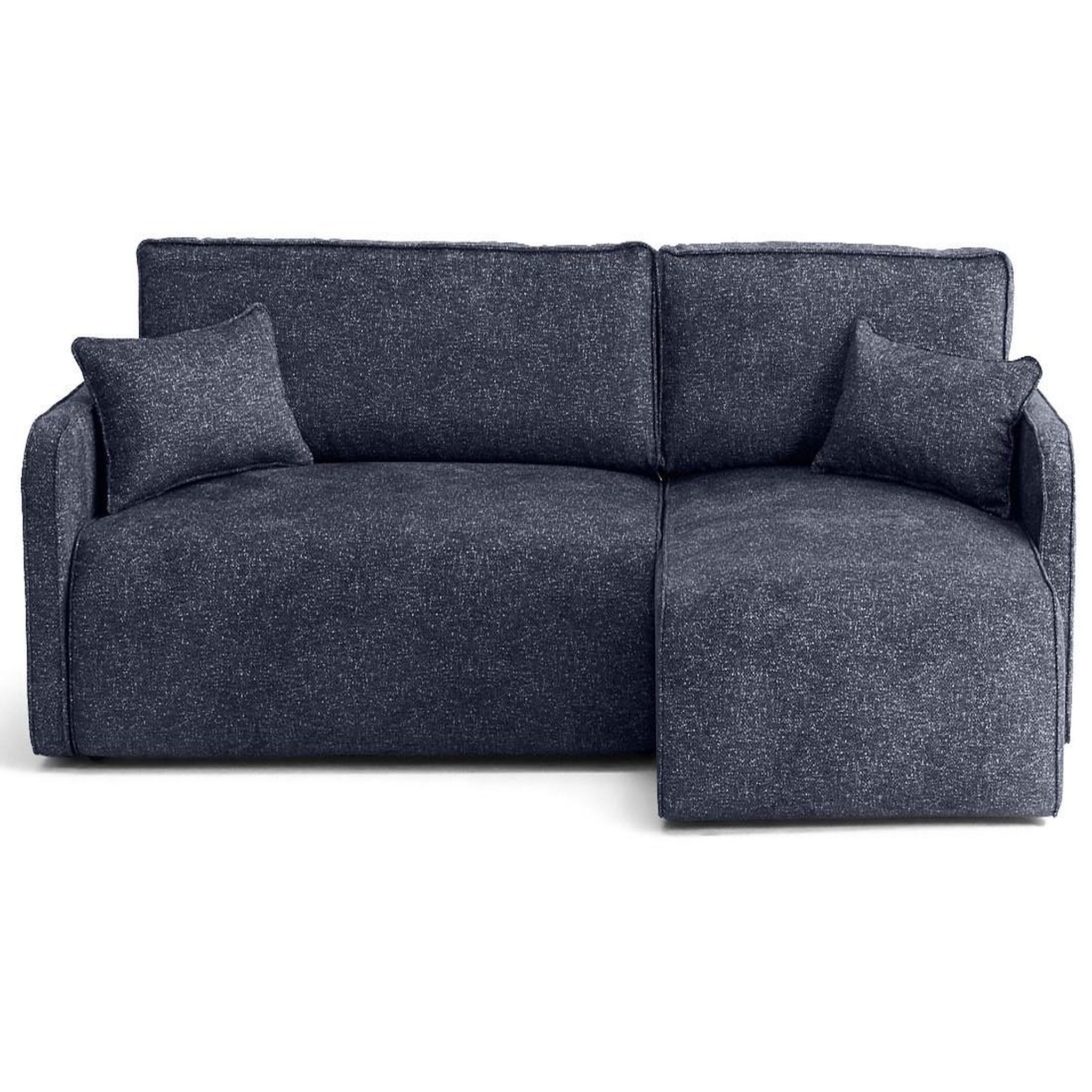 Voir la diapositive 1 : LISA DESIGN Apolline - canapé d'angle réversible 4 places convertible avec coffres en tissu moucheté
