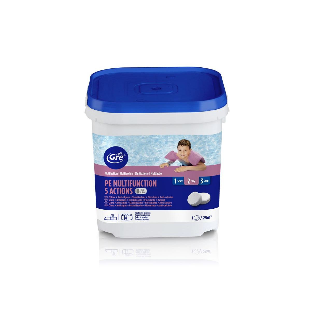 GRE Chlore 5 actions sans acide borique 5 kg - Gré