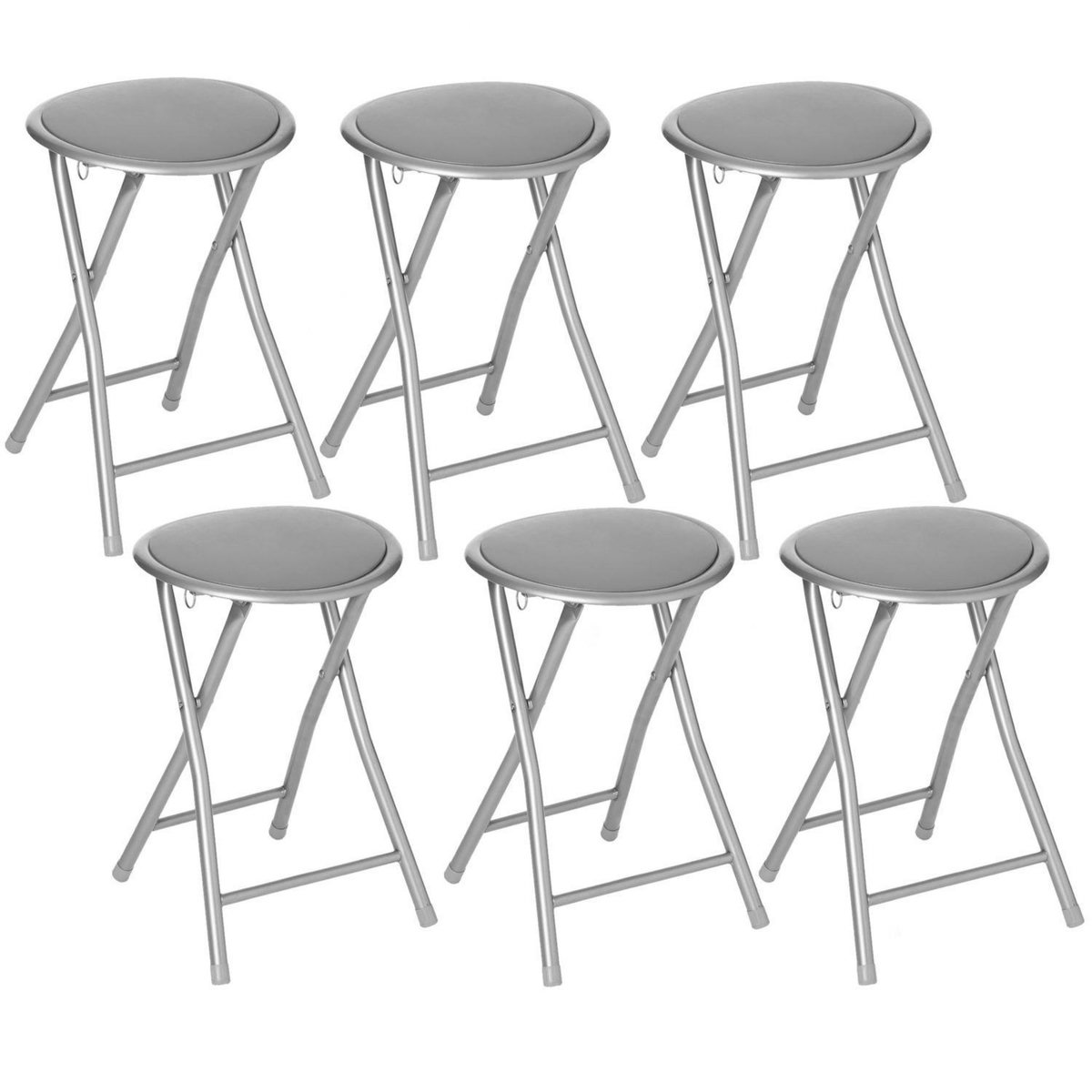 FIVE Lot de 6 Tabourets pliants en PVC