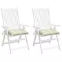 VIDAXL Coussins de chaise 2 pcs blanc creme 40x40x7 cm tissu oxford