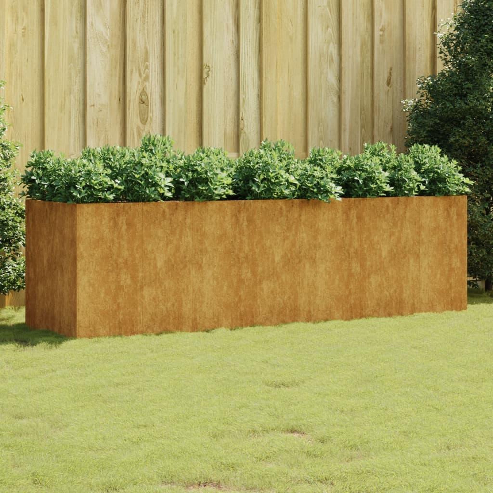 Voir la diapositive 1 : VIDAXL Lit sureleve de jardin 280x80x80 cm acier corten