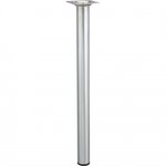 CENTRALE BRICO Pied de table basse cylindrique fixe acier chromé gris, 40 cm